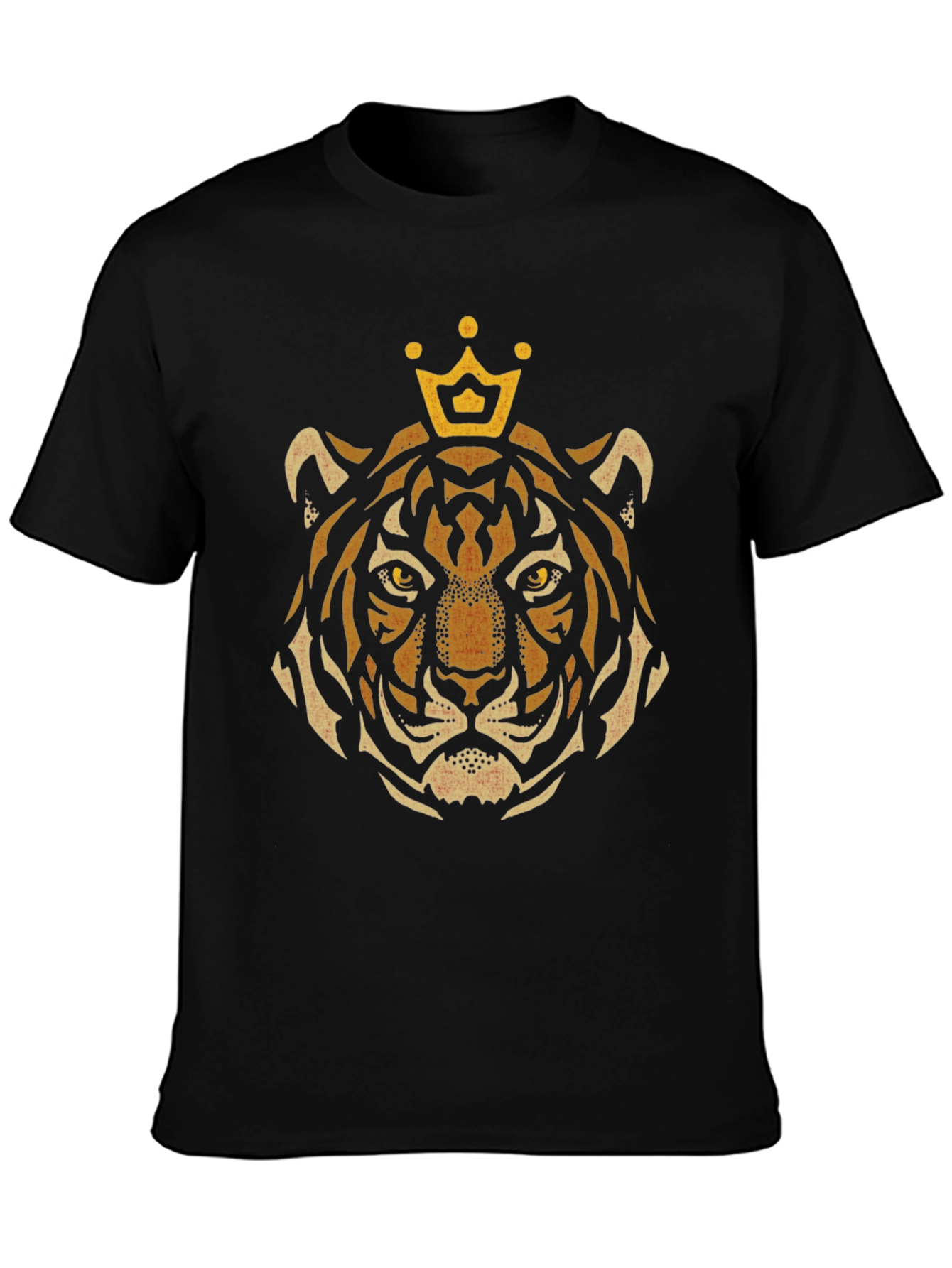 King Tiger Graphic Tee - Black Cotton T-Shirt