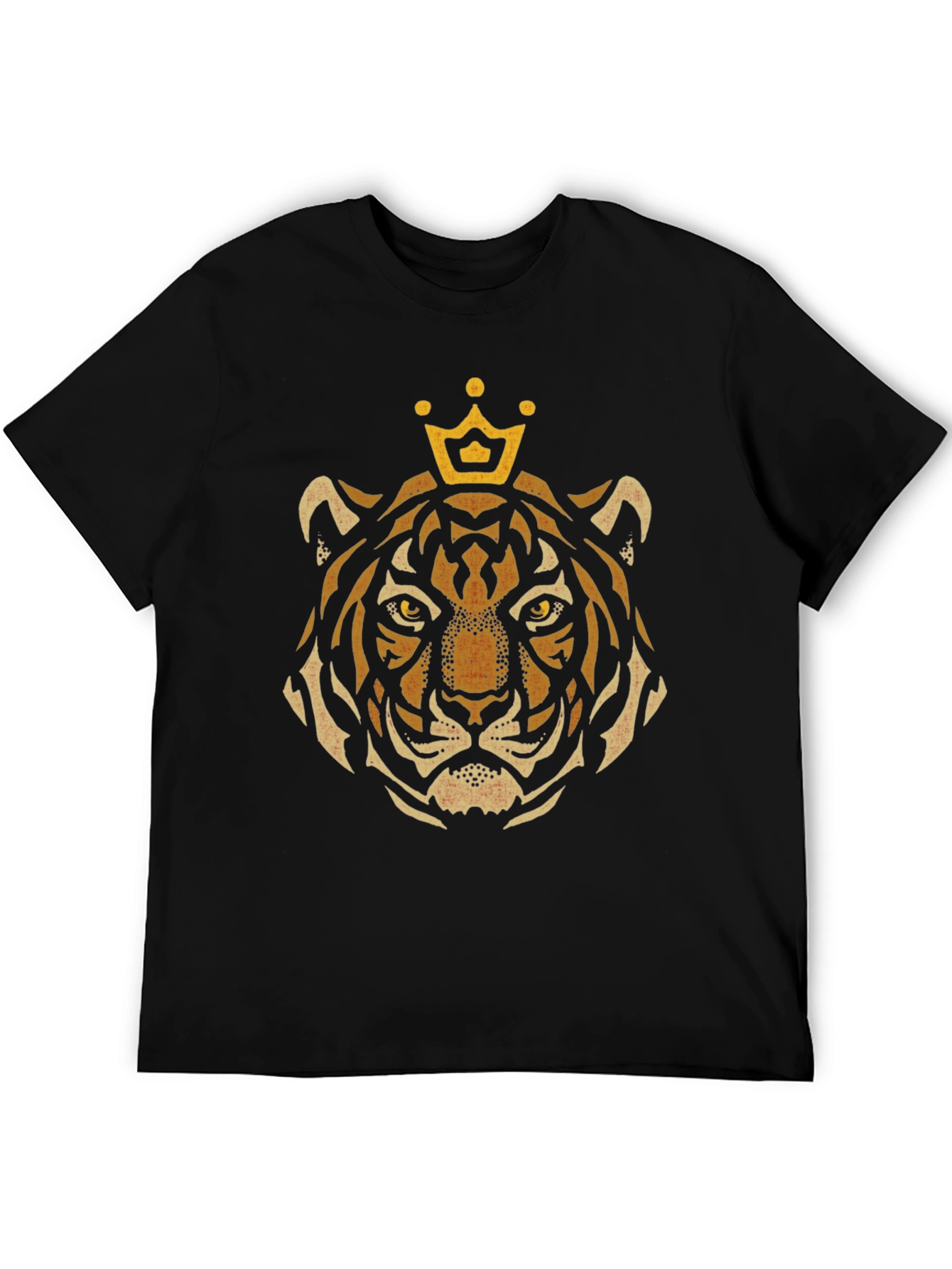 King Tiger Graphic Tee - Black Cotton T-Shirt
