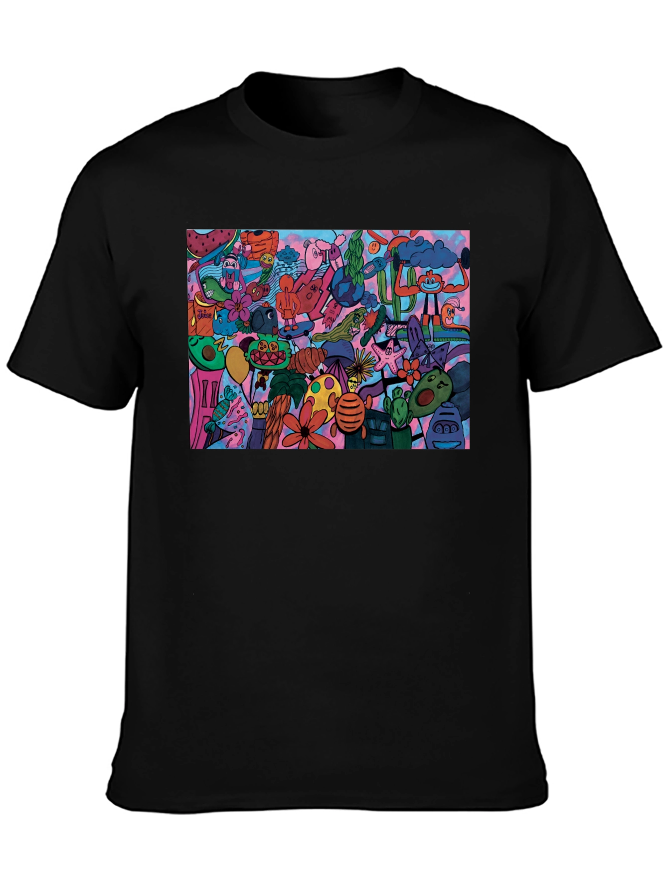 Doodle Art Graphic Print T-Shirt
