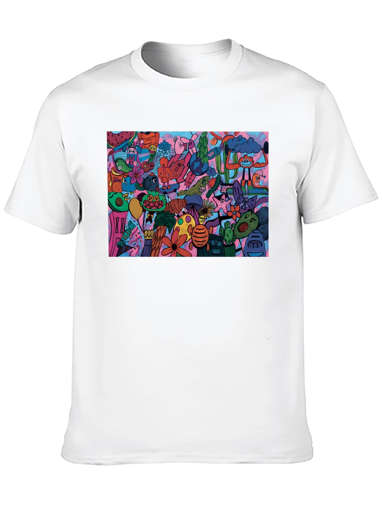 Doodle Art Graphic Print T-Shirt