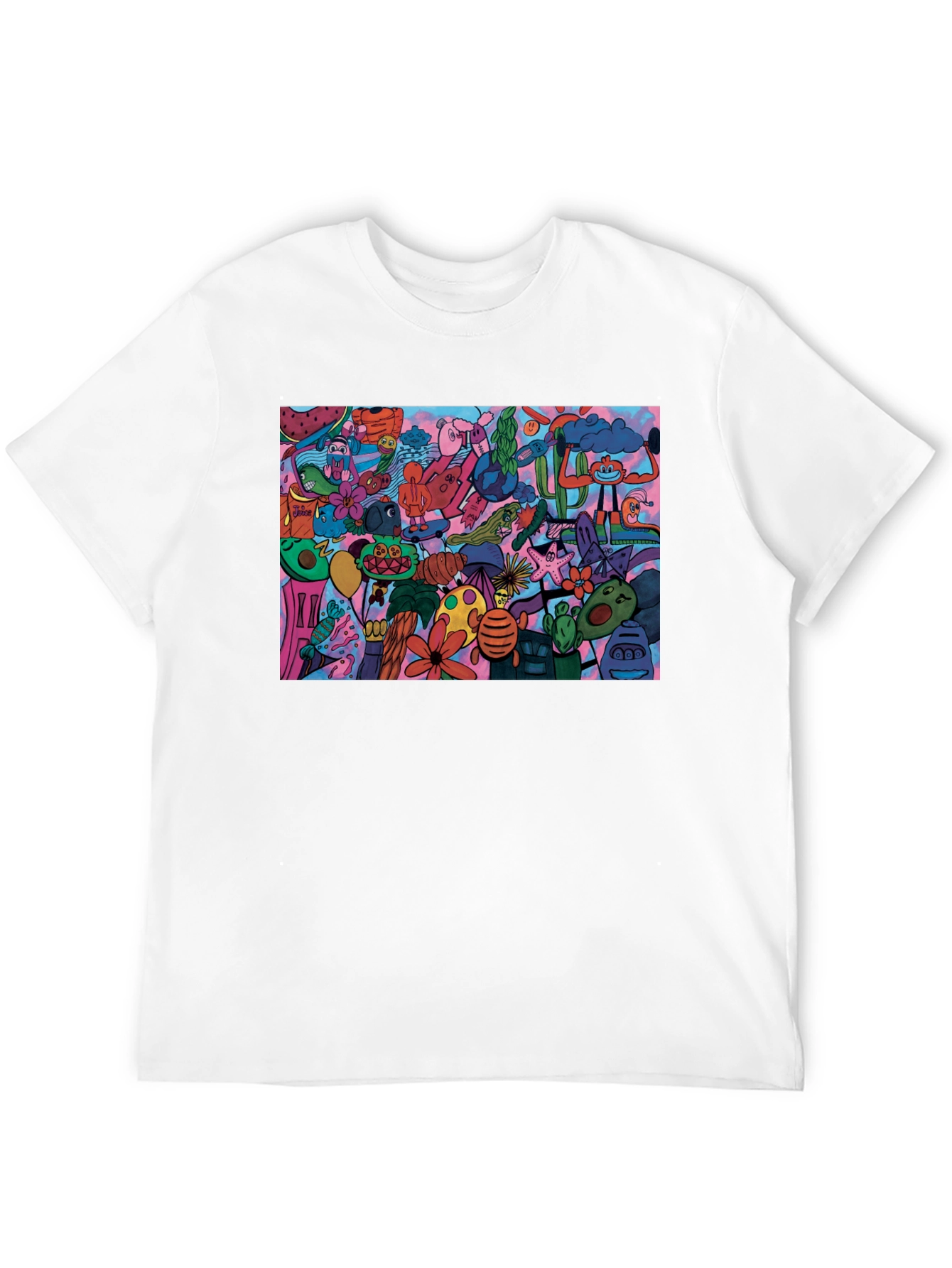 Doodle Art Graphic Print T-Shirt