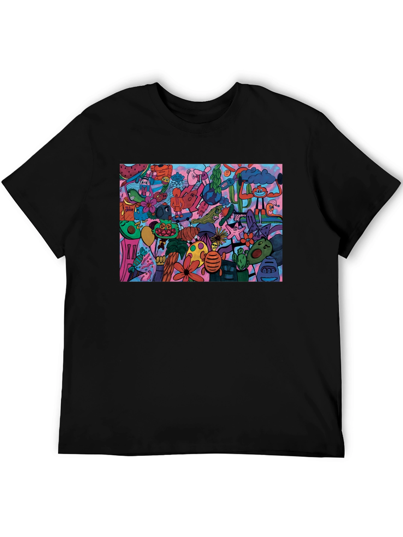 Doodle Art Graphic Print T-Shirt