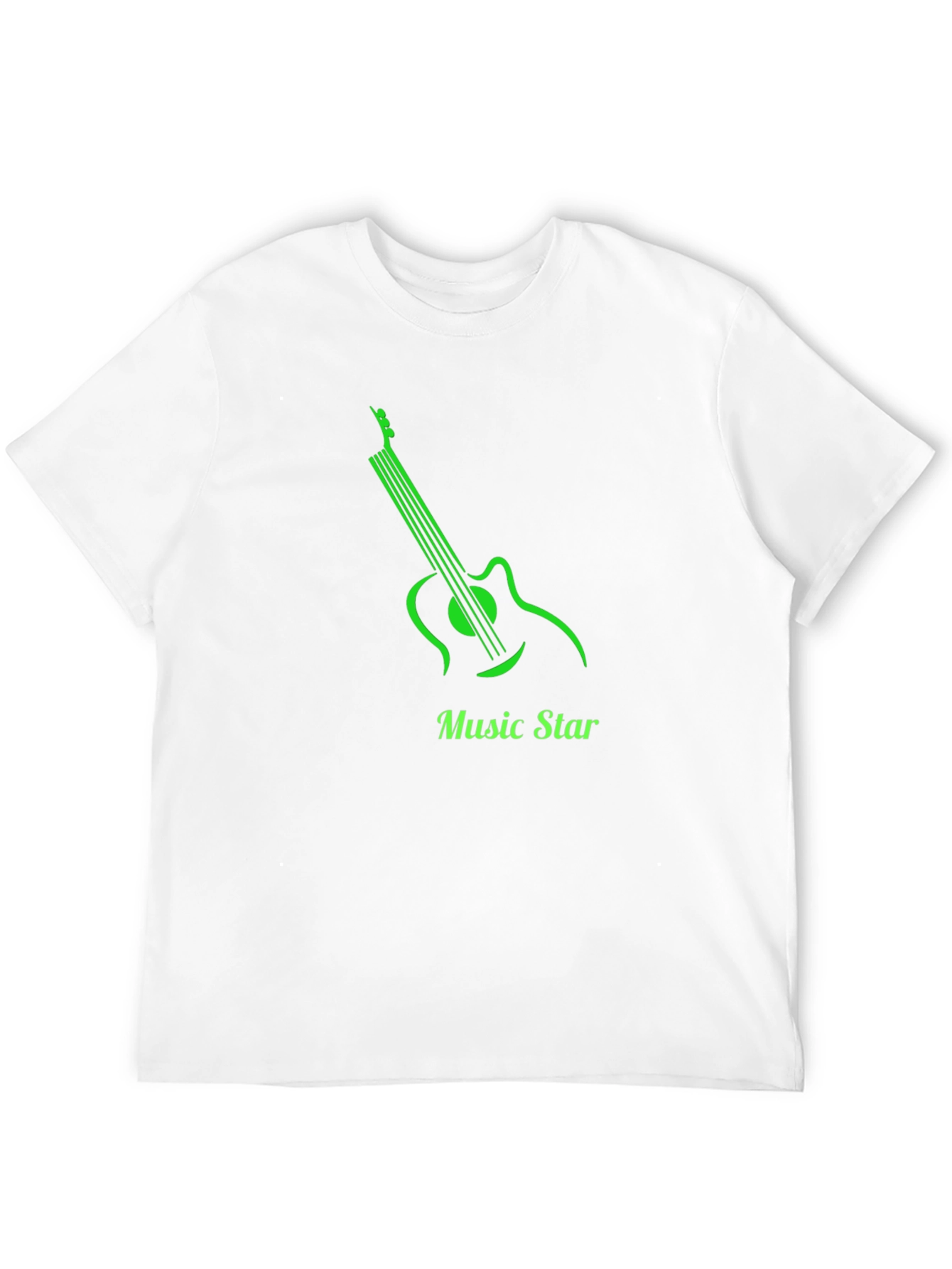 Music Star Graphic Tee - Modern Guitar Design Black