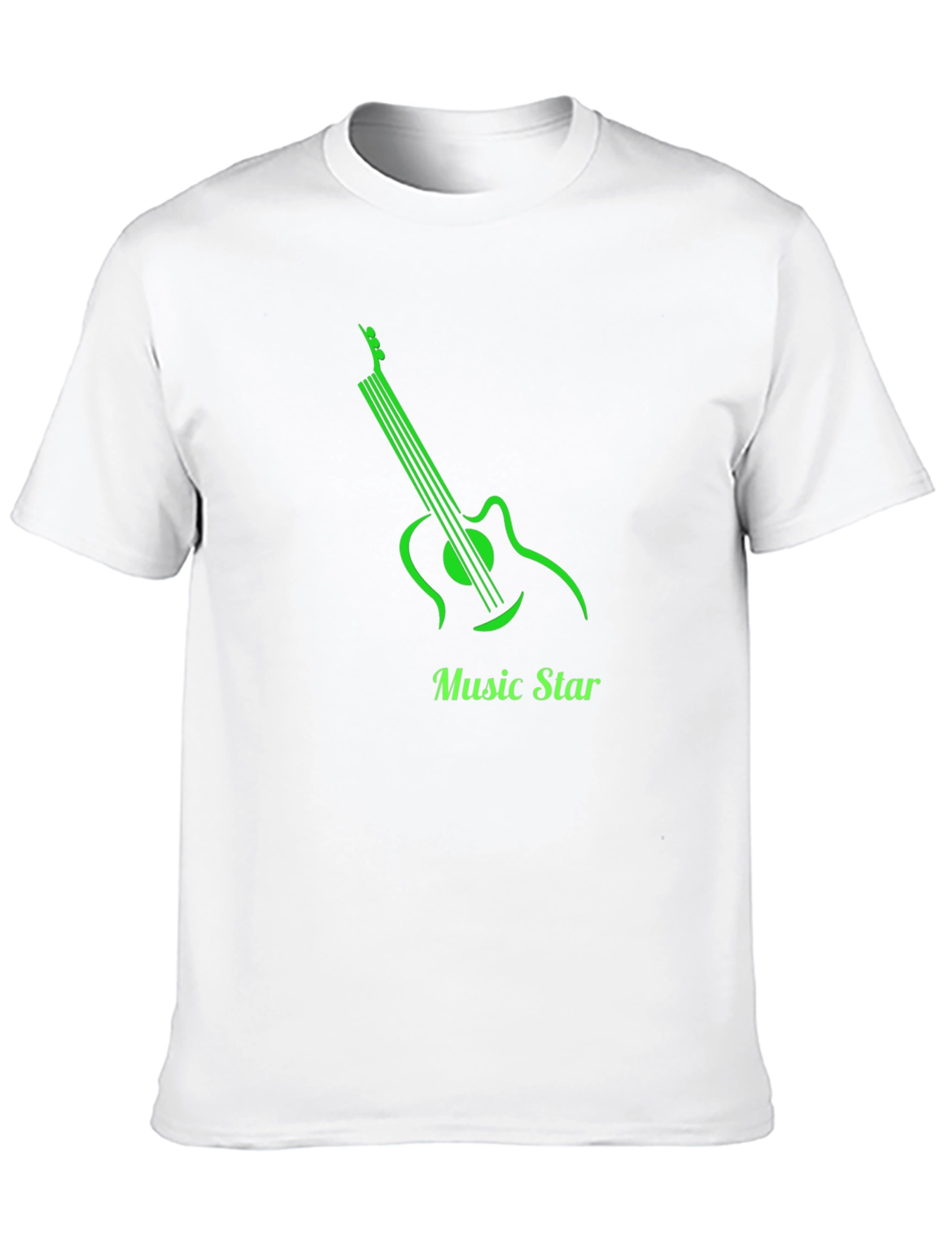 Music Star Graphic Tee - Modern Guitar Design Black