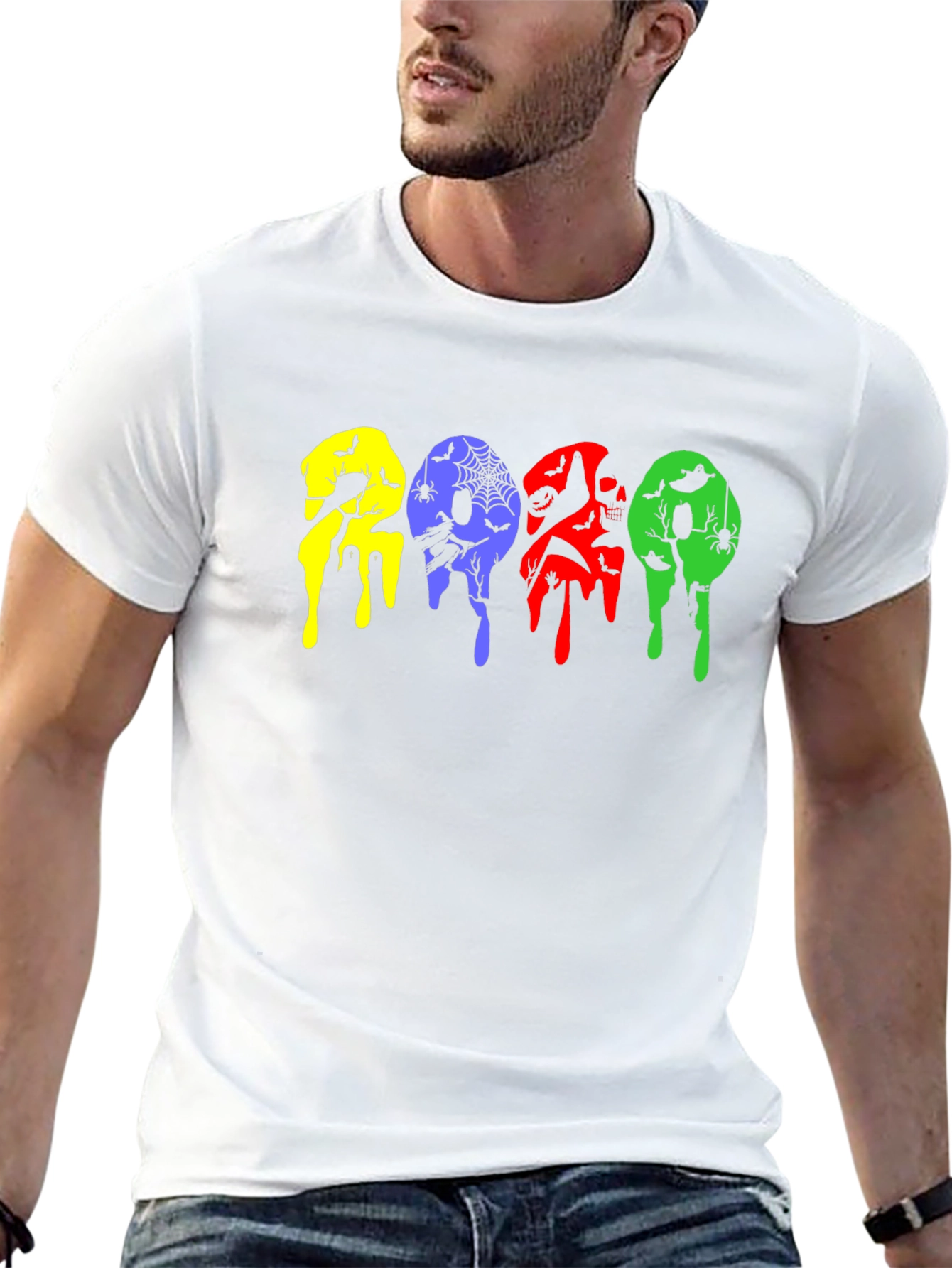 Halloween Drip Graphic Black T-Shirt