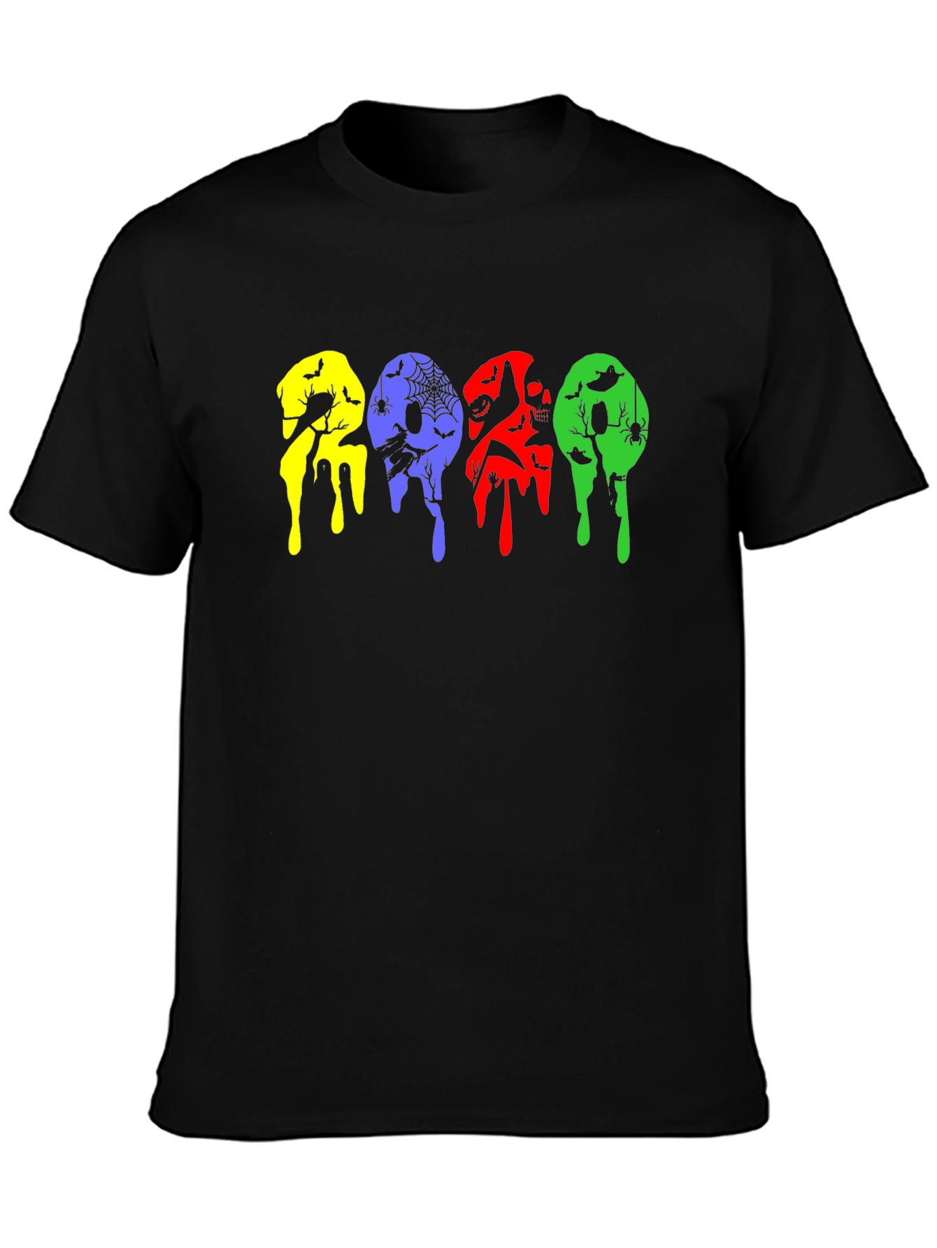Halloween Drip Graphic Black T-Shirt