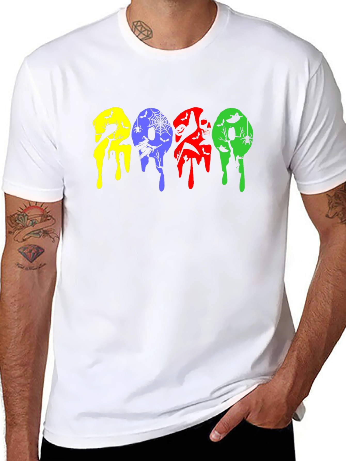 Halloween Drip Graphic Black T-Shirt