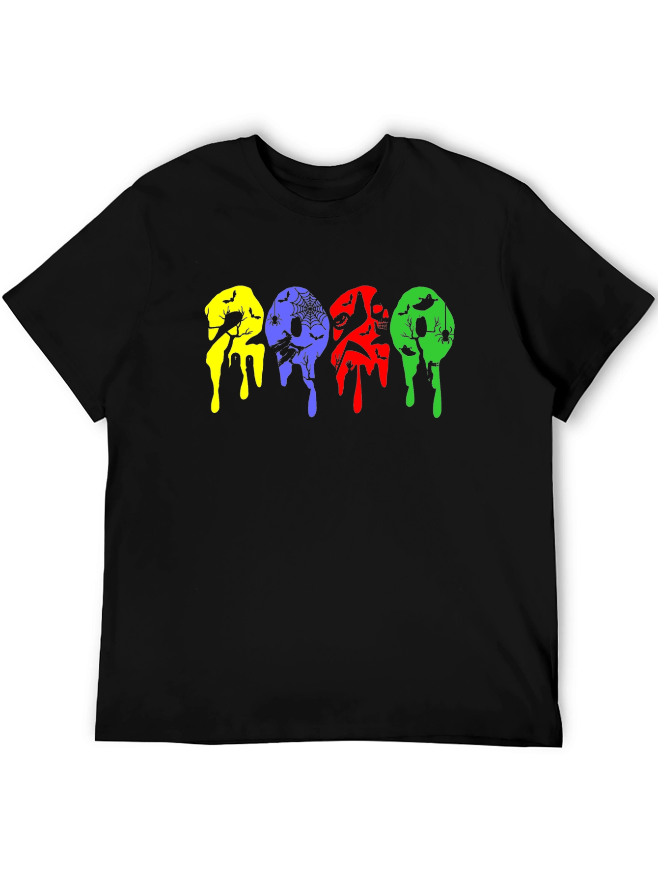 Halloween Drip Graphic Black T-Shirt
