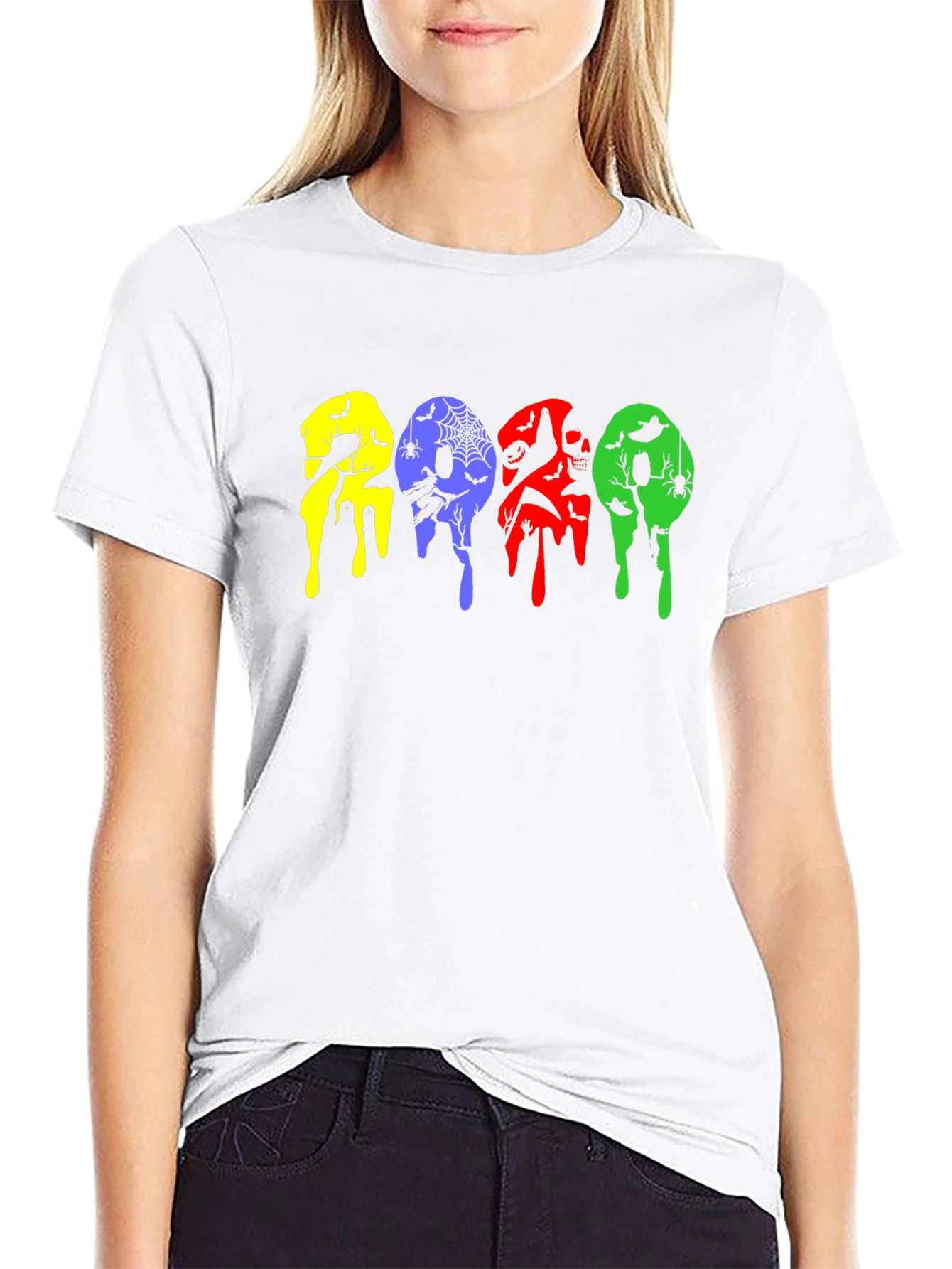 Halloween Drip Graphic Black T-Shirt