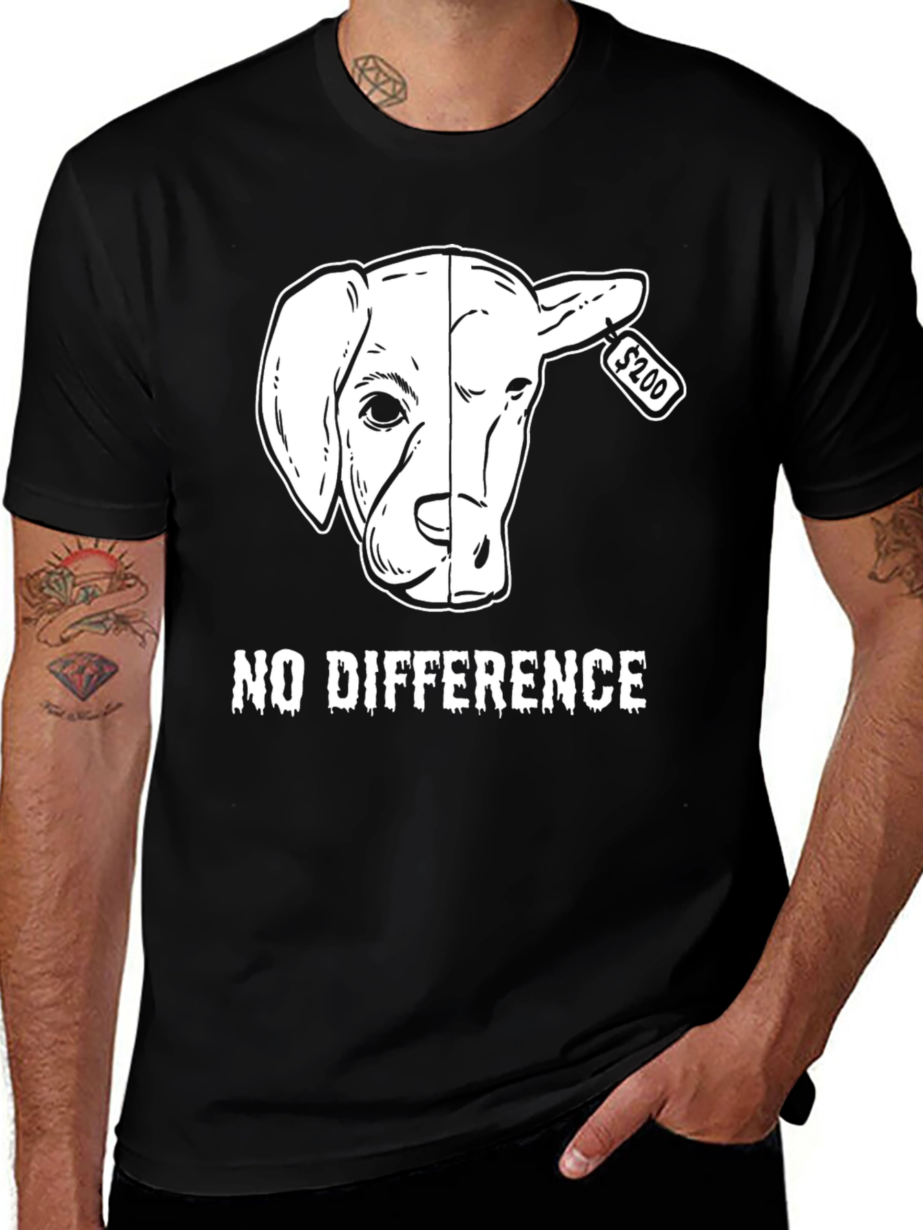 Vegan Dog/Lamb Graphic Tee - No Difference