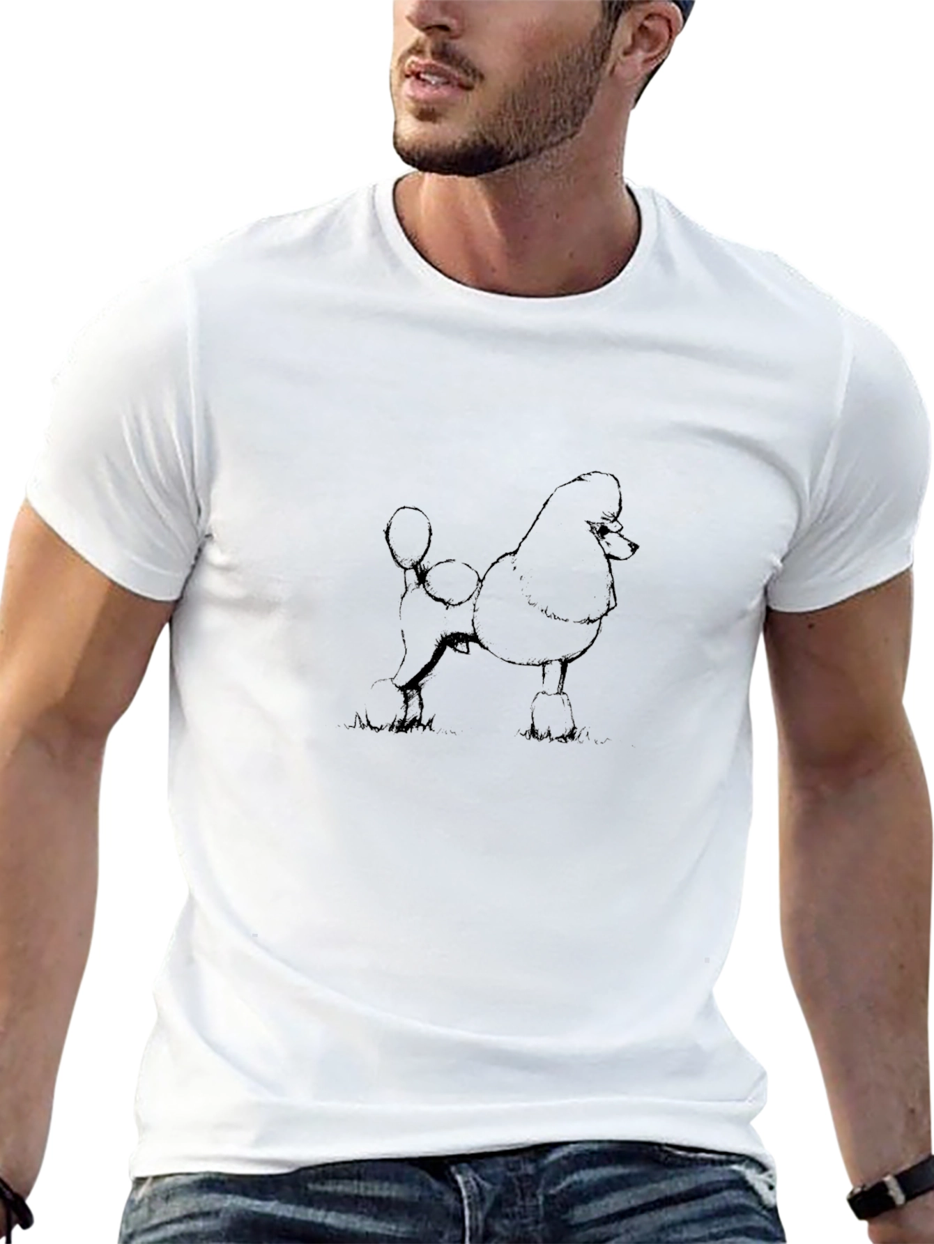 Poodle Graphic Black T-Shirt