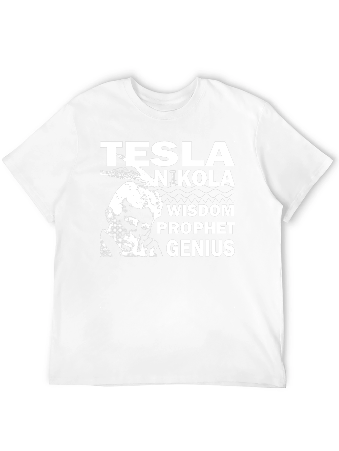 Tesla Nikola Wisdom Prophet Genius Black T-Shirt