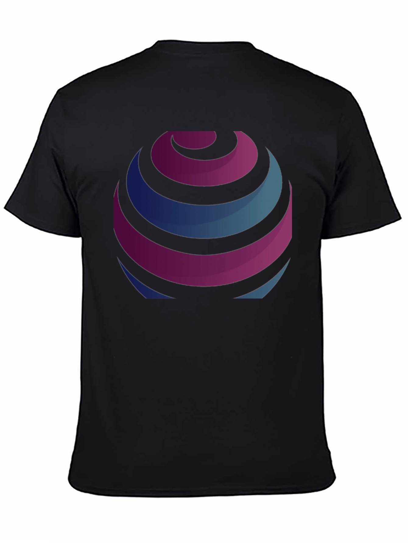 Stripped Globe Graphic Black T-Shirt