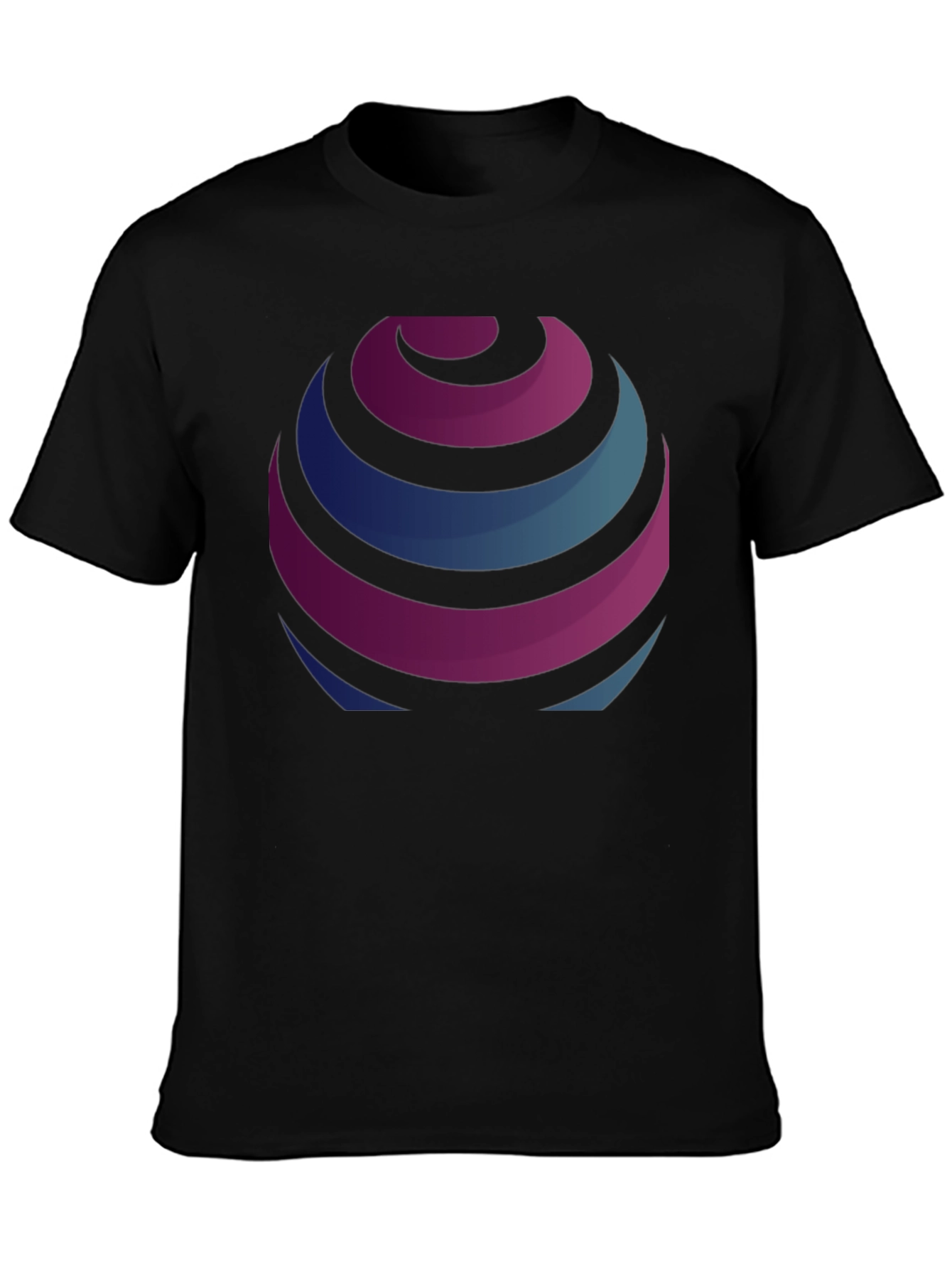 Stripped Globe Graphic Black T-Shirt
