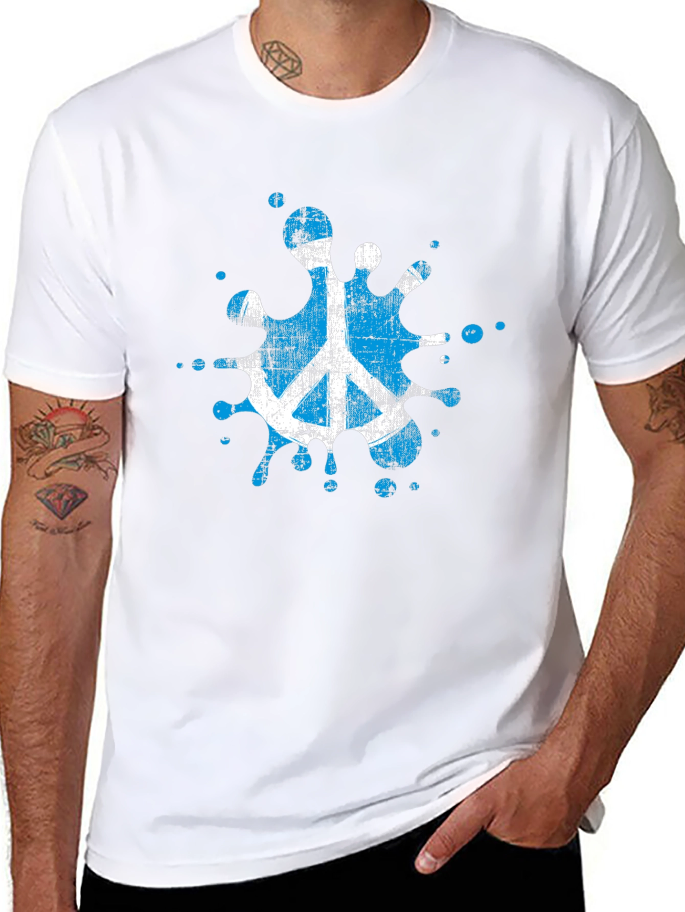 Peace Symbol Splash T-Shirt - Black