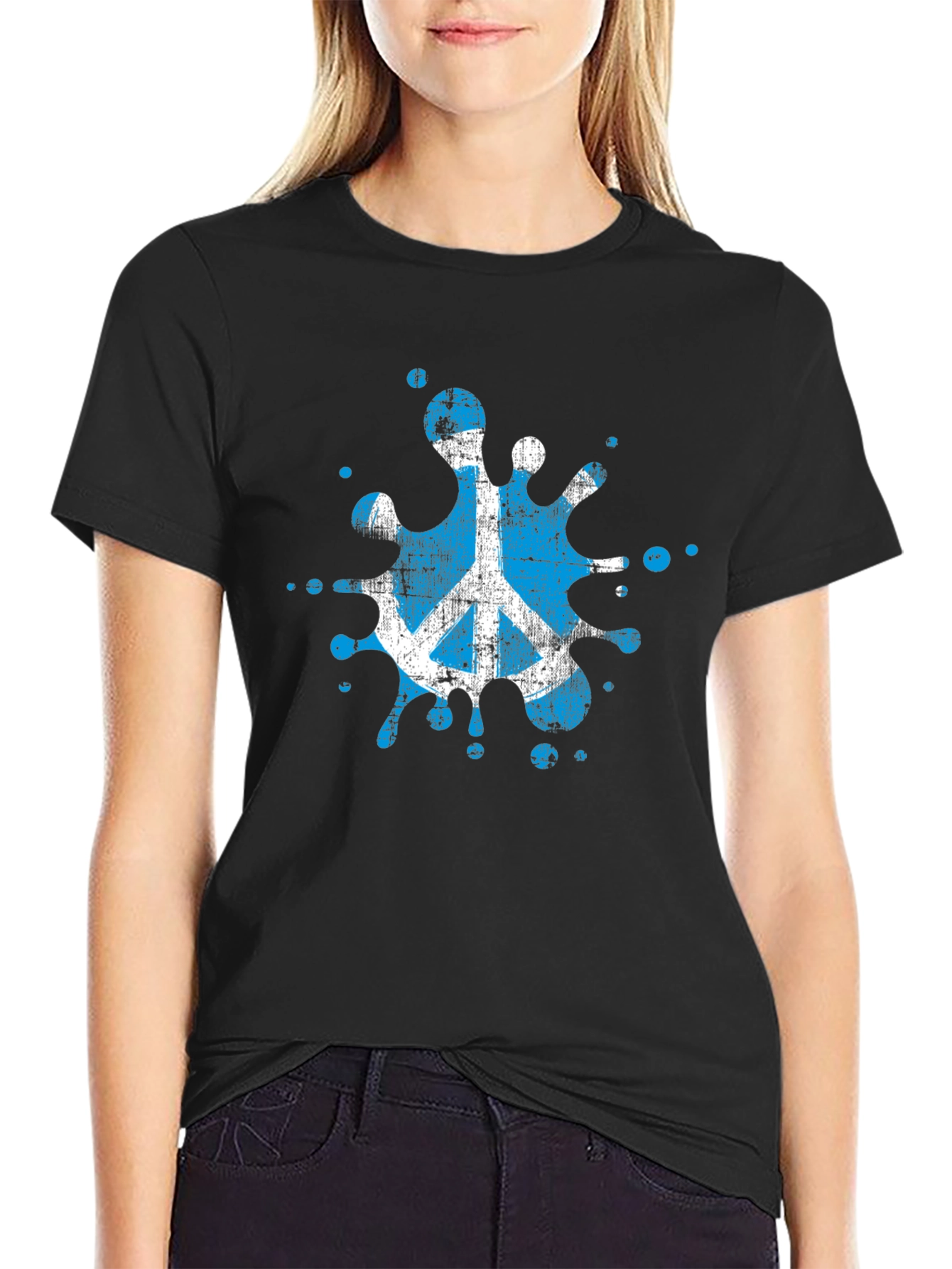 Peace Symbol Splash T-Shirt - Black