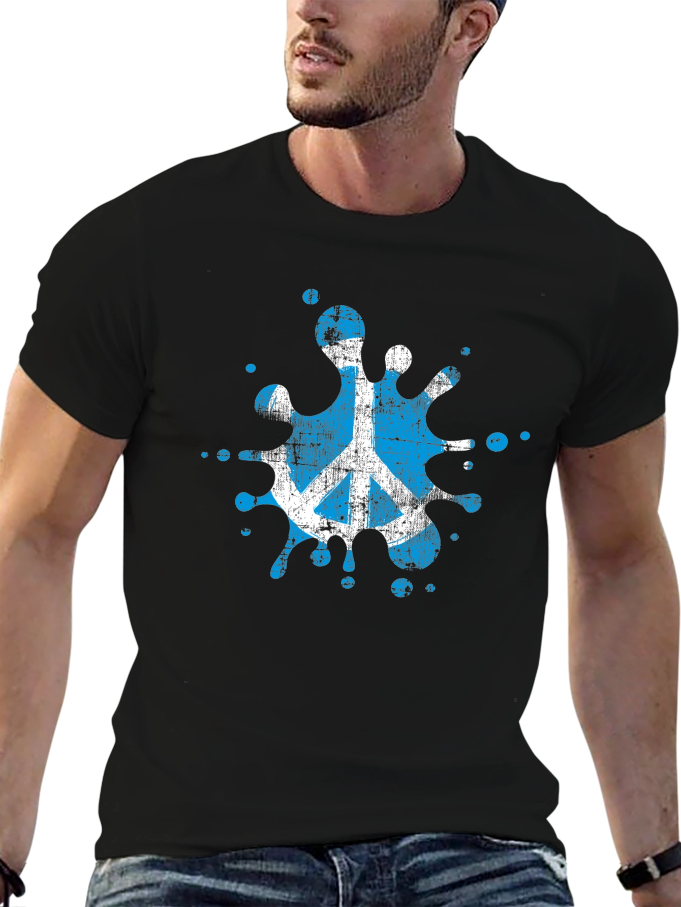 Peace Symbol Splash T-Shirt - Black
