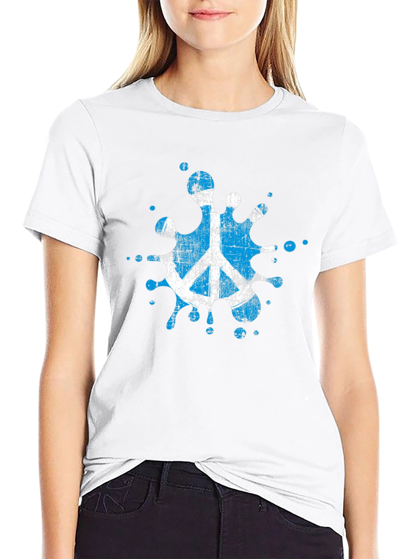 Peace Symbol Splash T-Shirt - Black