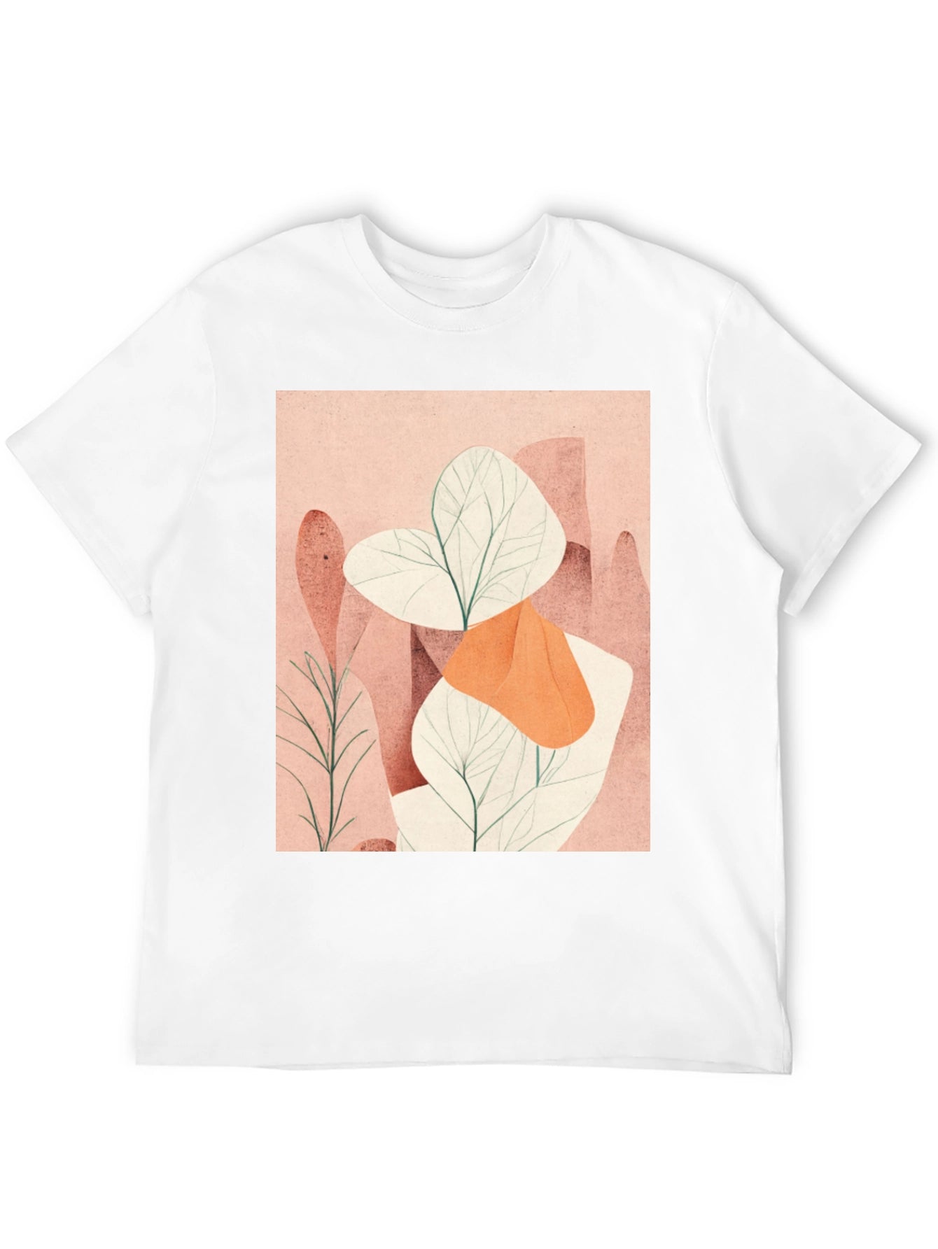Abstract Plant Graphic Tee - Modern Art Shirt