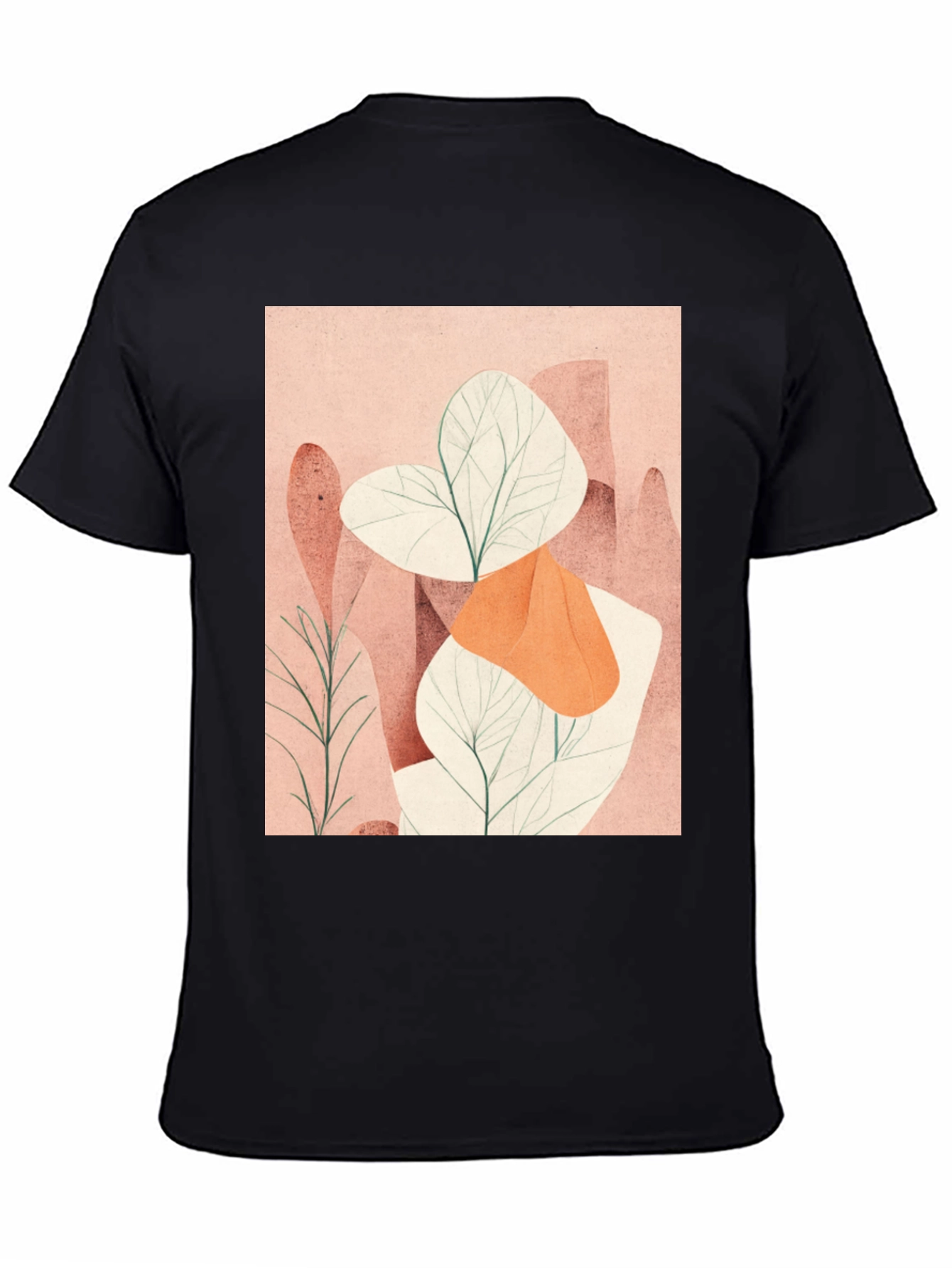 Abstract Plant Graphic Tee - Modern Art Shirt