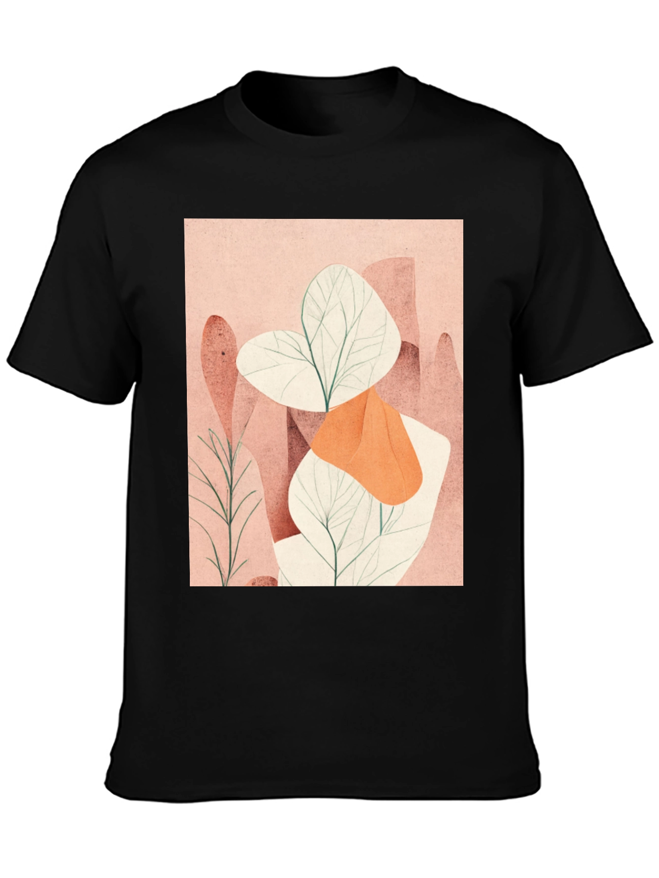 Abstract Plant Graphic Tee - Modern Art Shirt