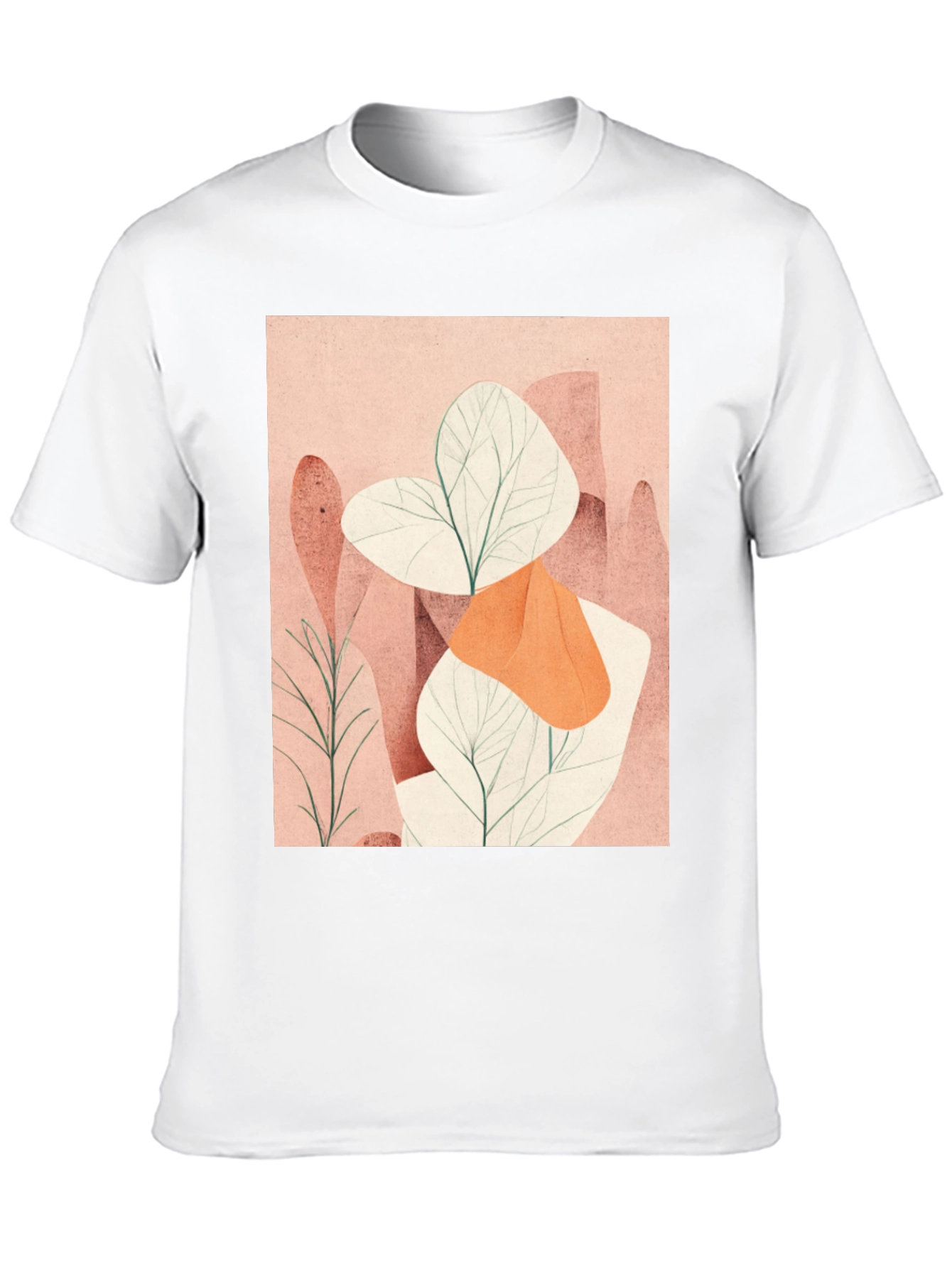 Abstract Plant Graphic Tee - Modern Art Shirt