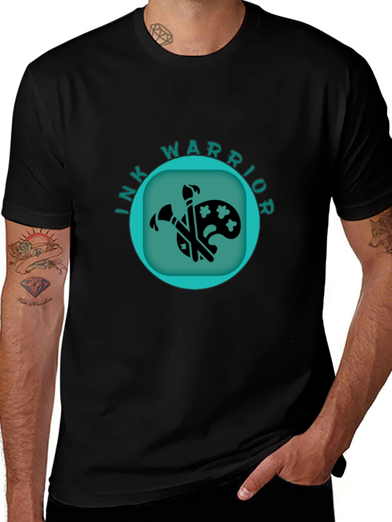 Ink Warrior Graphic T-Shirt - Black