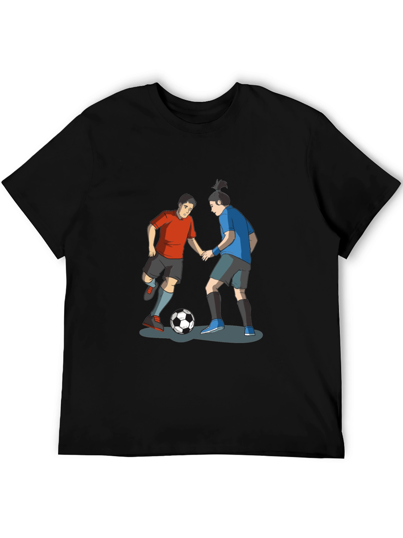 Soccer Player Graphic Black T-Shirt