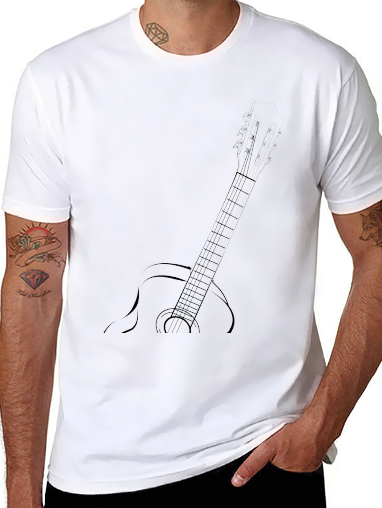 Guitar Graphic Black T-Shirt