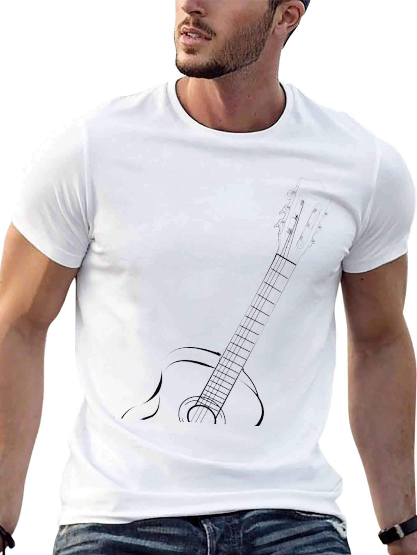 Guitar Graphic Black T-Shirt