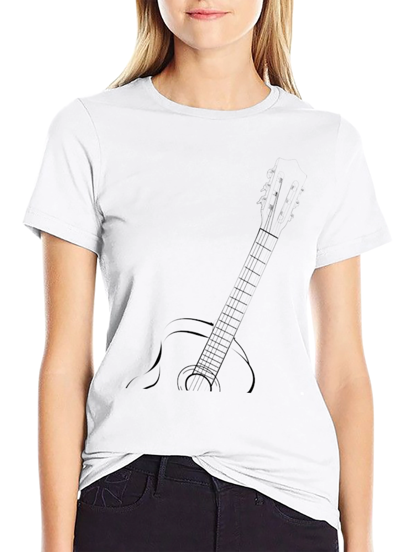 Guitar Graphic Black T-Shirt