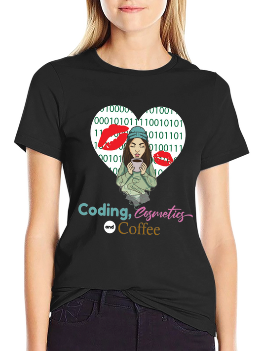 Coding Cosmetics & Coffee Graphic Tee