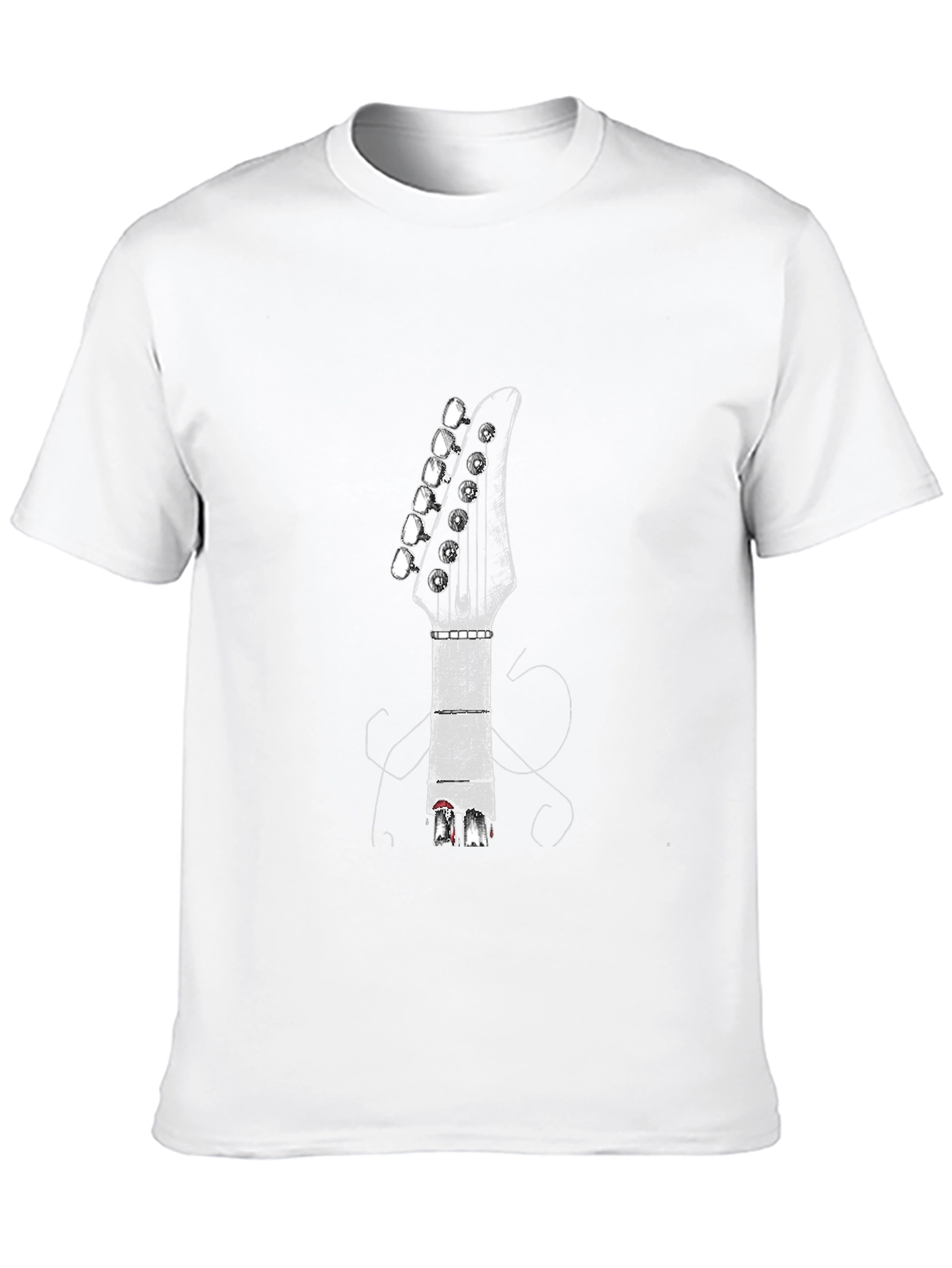 Guitar Head Graphic Tee - Black Casual Shirt