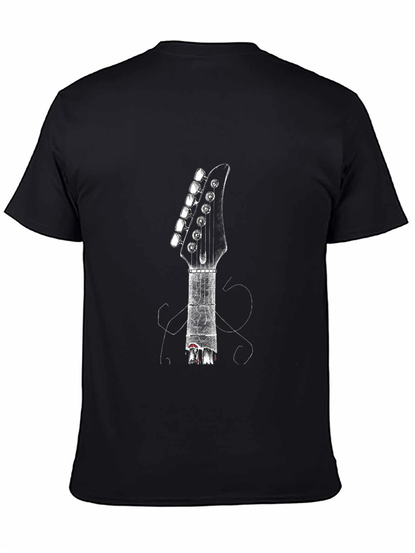 Guitar Head Graphic Tee - Black Casual Shirt