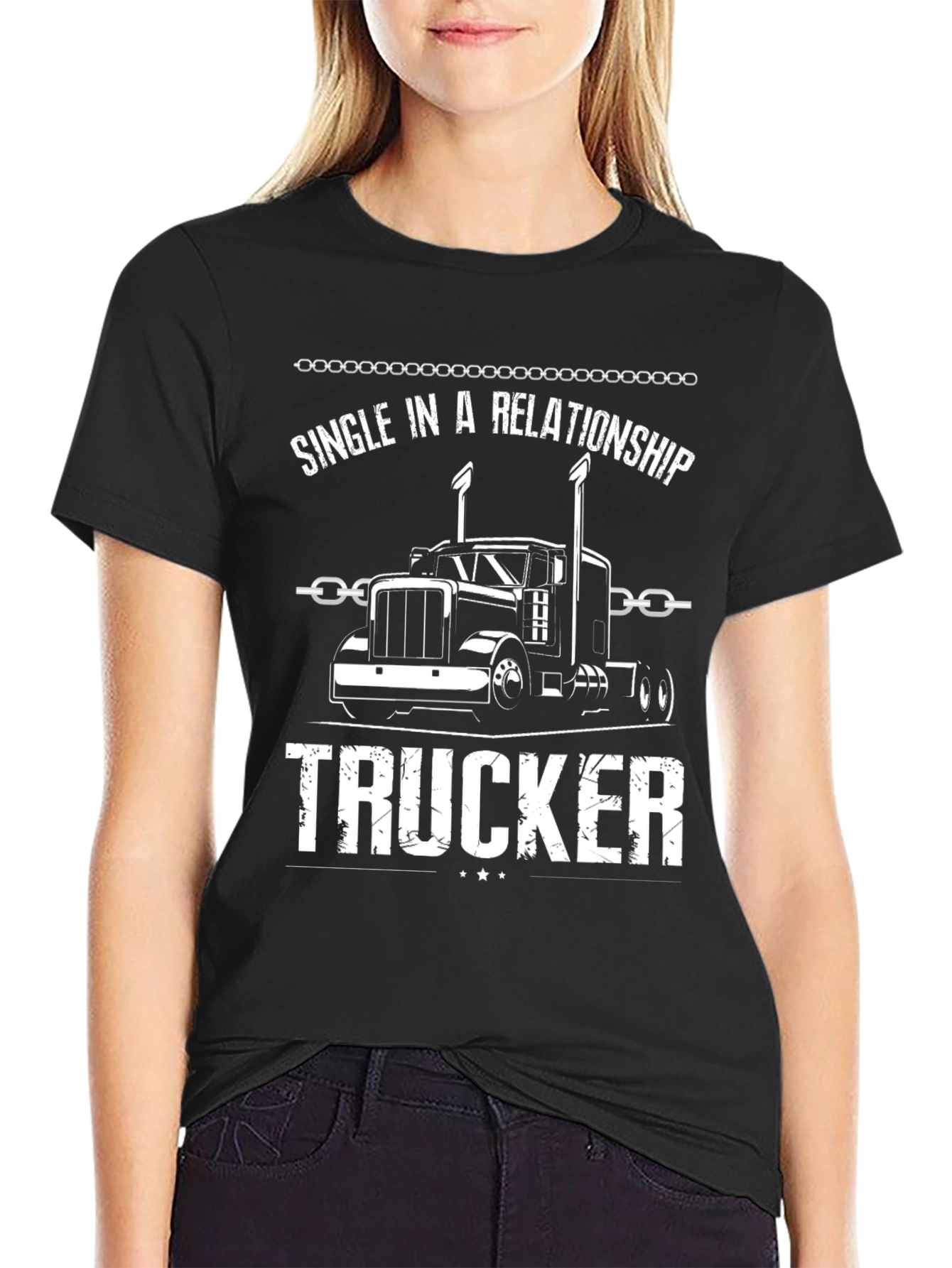 Single In A Relationship Trucker Graphic Tee