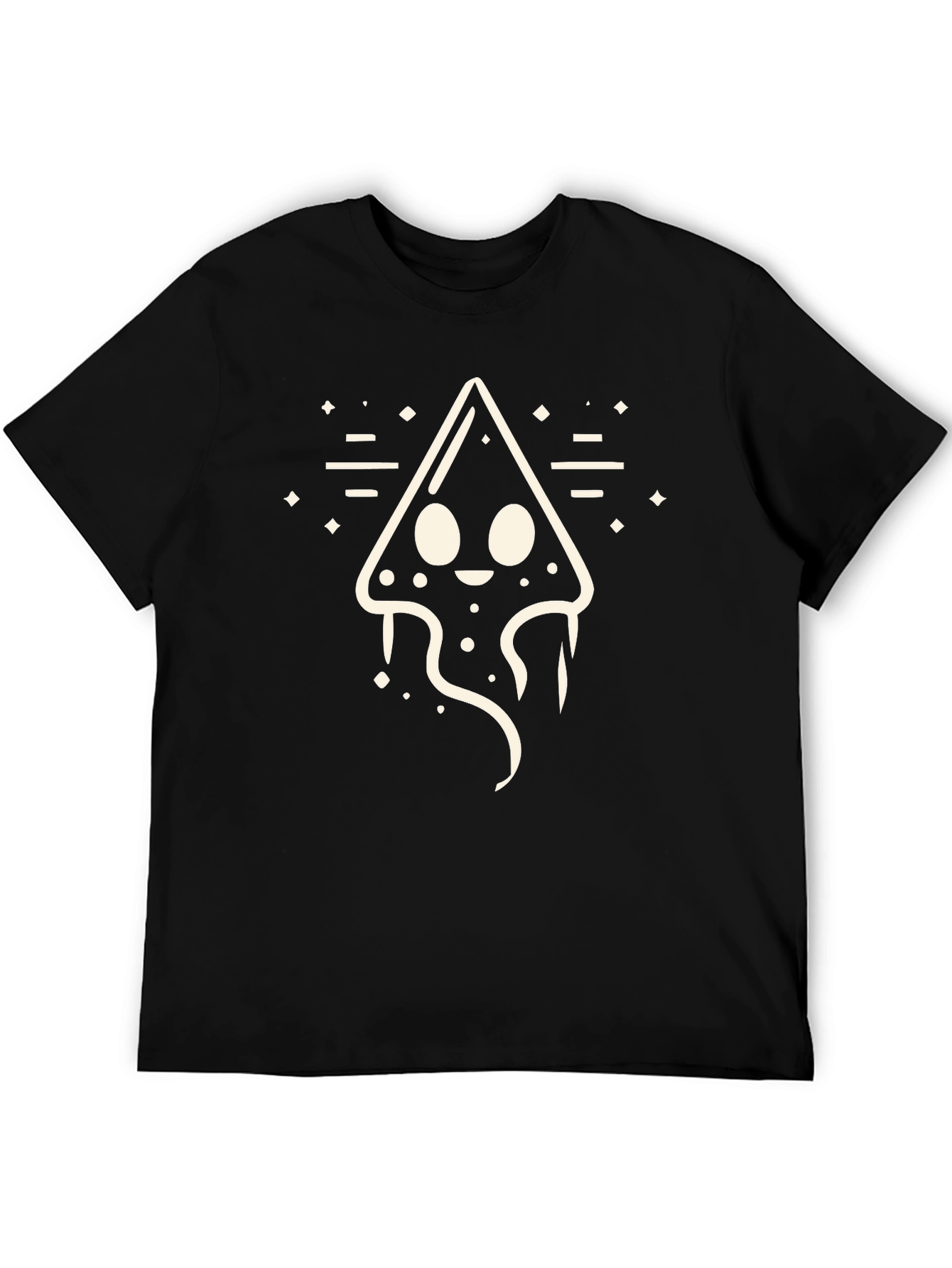 Cute Squid Graphic Tee - Black Cotton T-Shirt