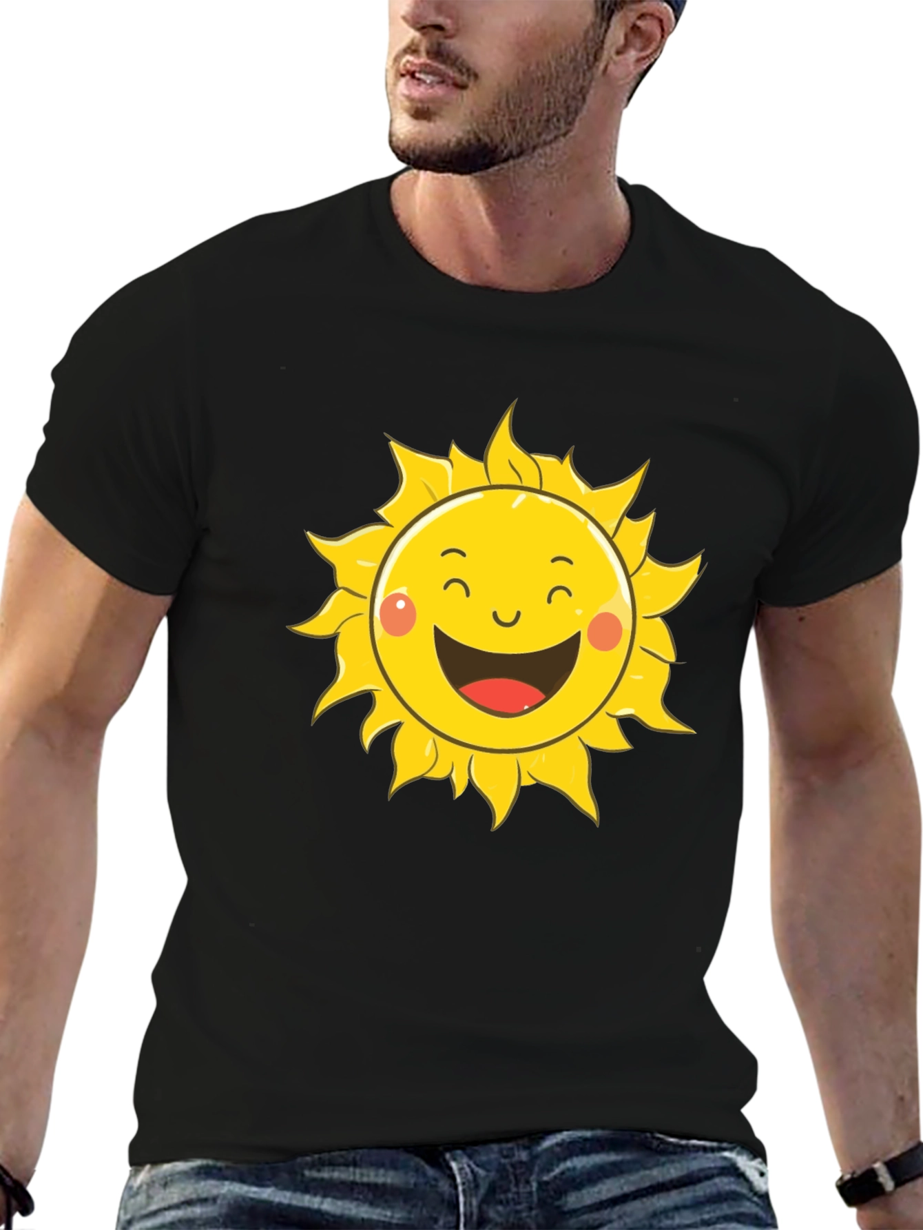 Happy Sun Graphic T-Shirt - Cheerful Summer Style