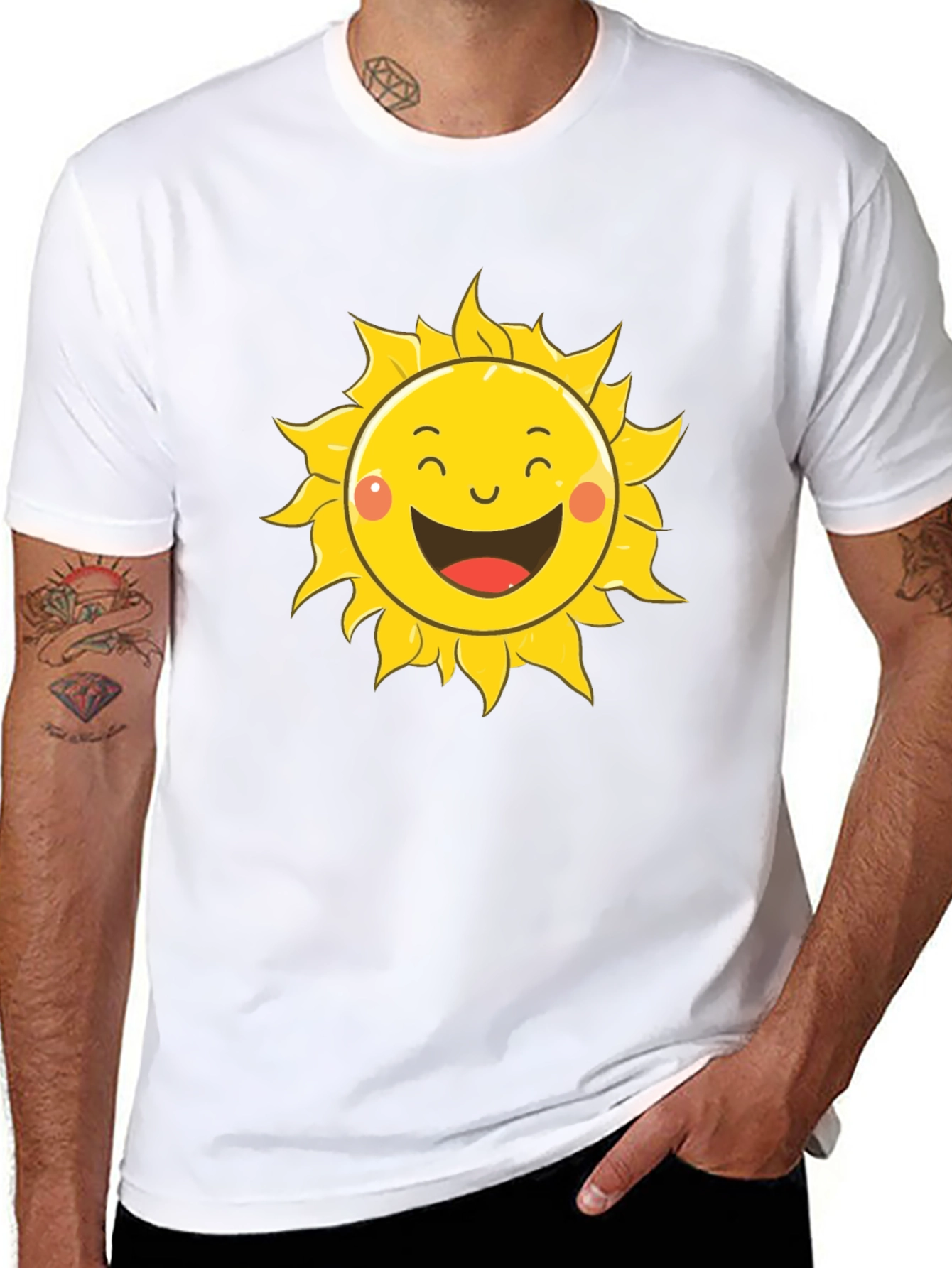 Happy Sun Graphic T-Shirt - Cheerful Summer Style