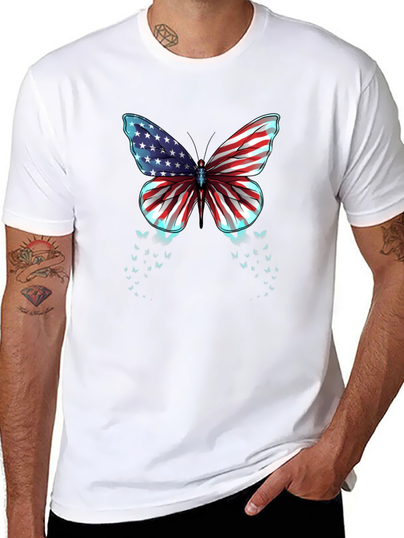 American Flag Butterfly Graphic Tee