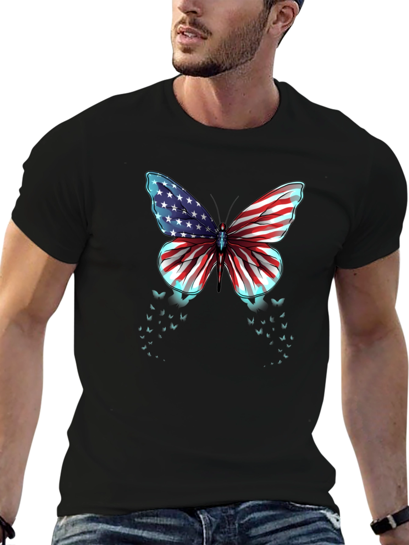 American Flag Butterfly Graphic Tee