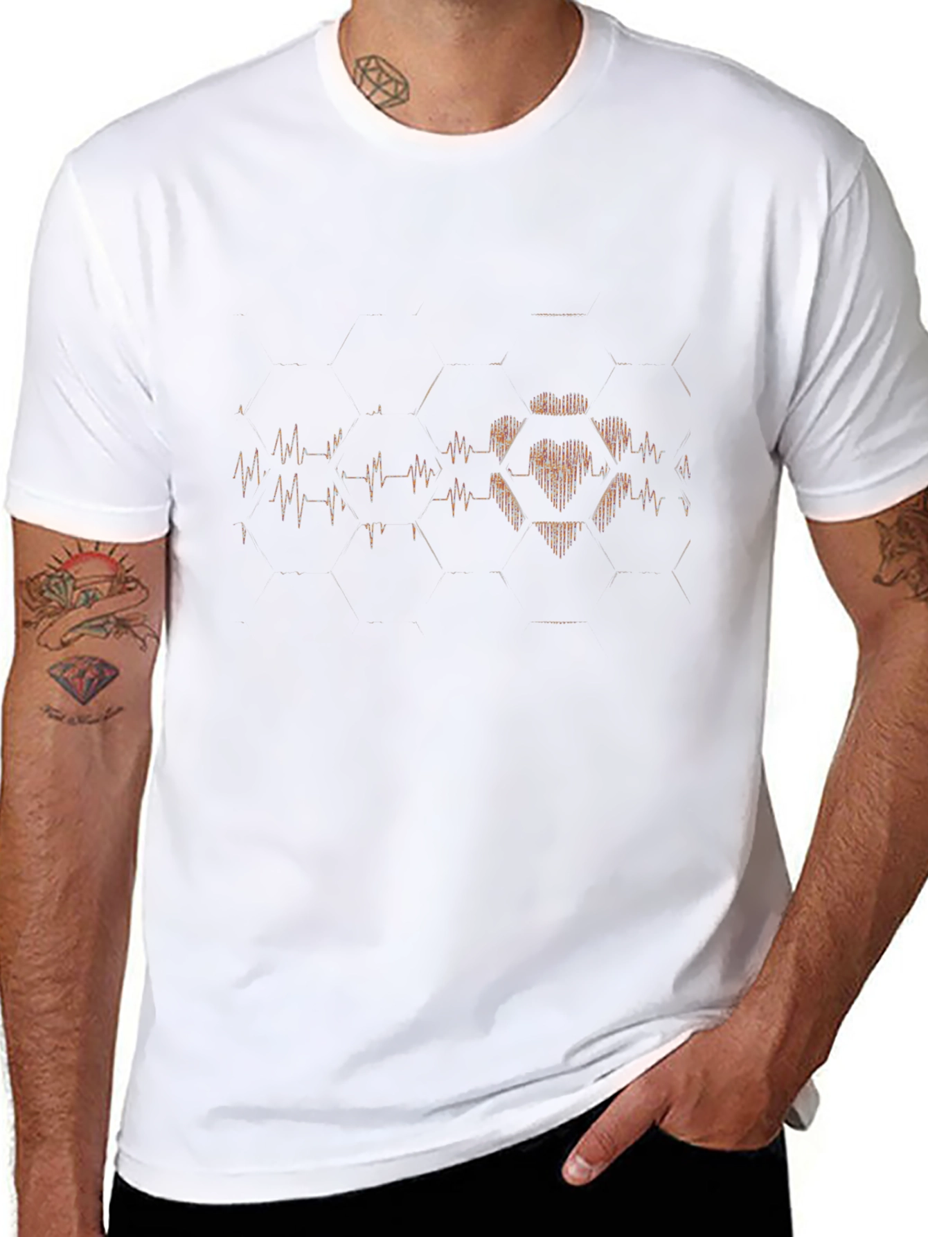Heartbeat Graphic Tee - Stylish Black T-Shirt