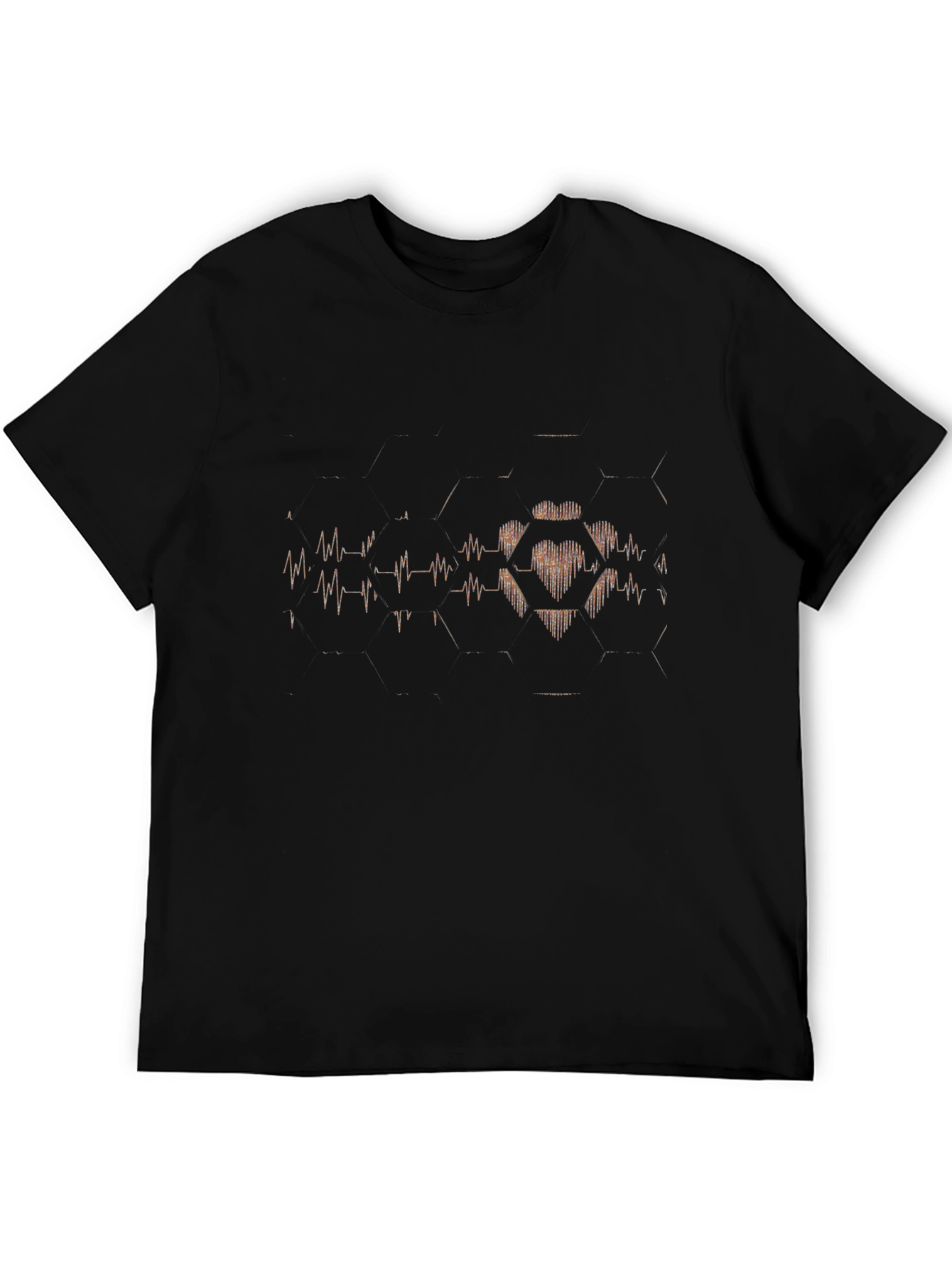 Heartbeat Graphic Tee - Stylish Black T-Shirt