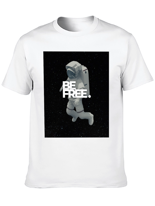 Astronaut Be Free Graphic Black T-Shirt