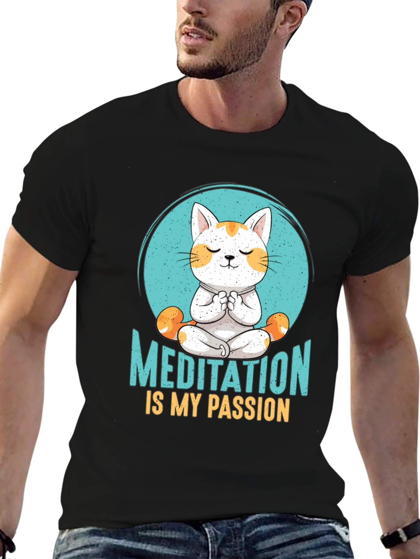 Meditation Cat T-Shirt: Find Your Zen