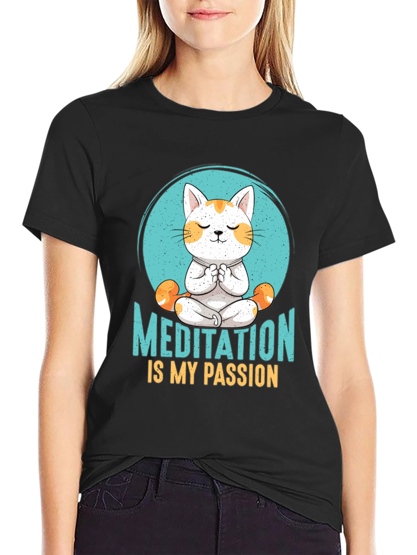Meditation Cat T-Shirt: Find Your Zen