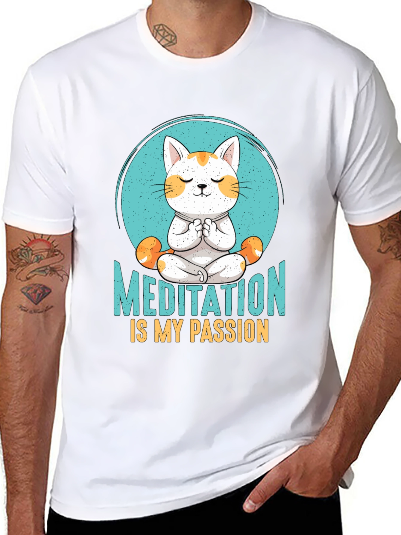Meditation Cat T-Shirt: Find Your Zen