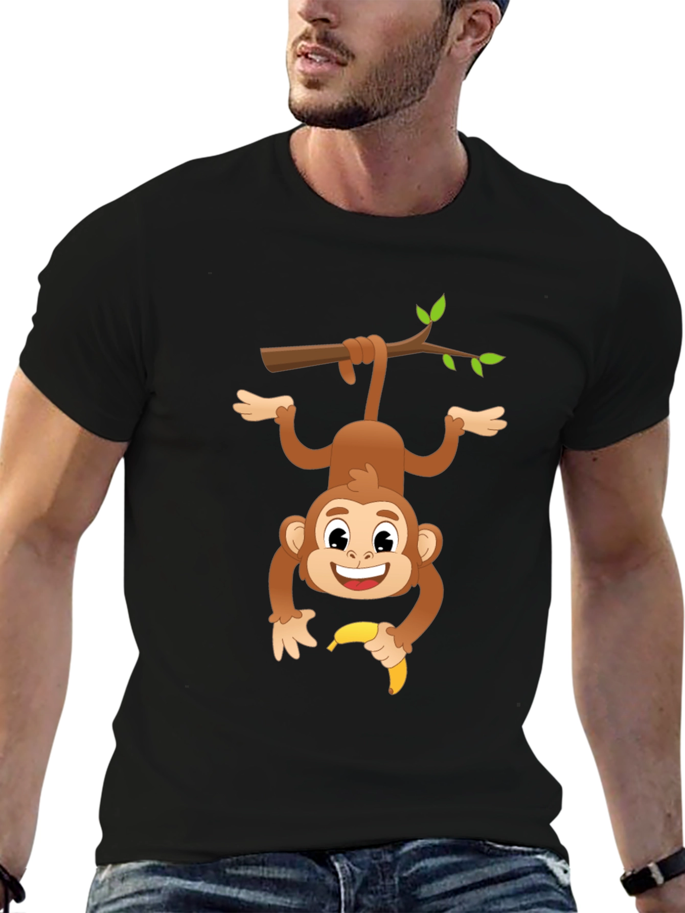 Monkeying Around Graphic Tee - Black
