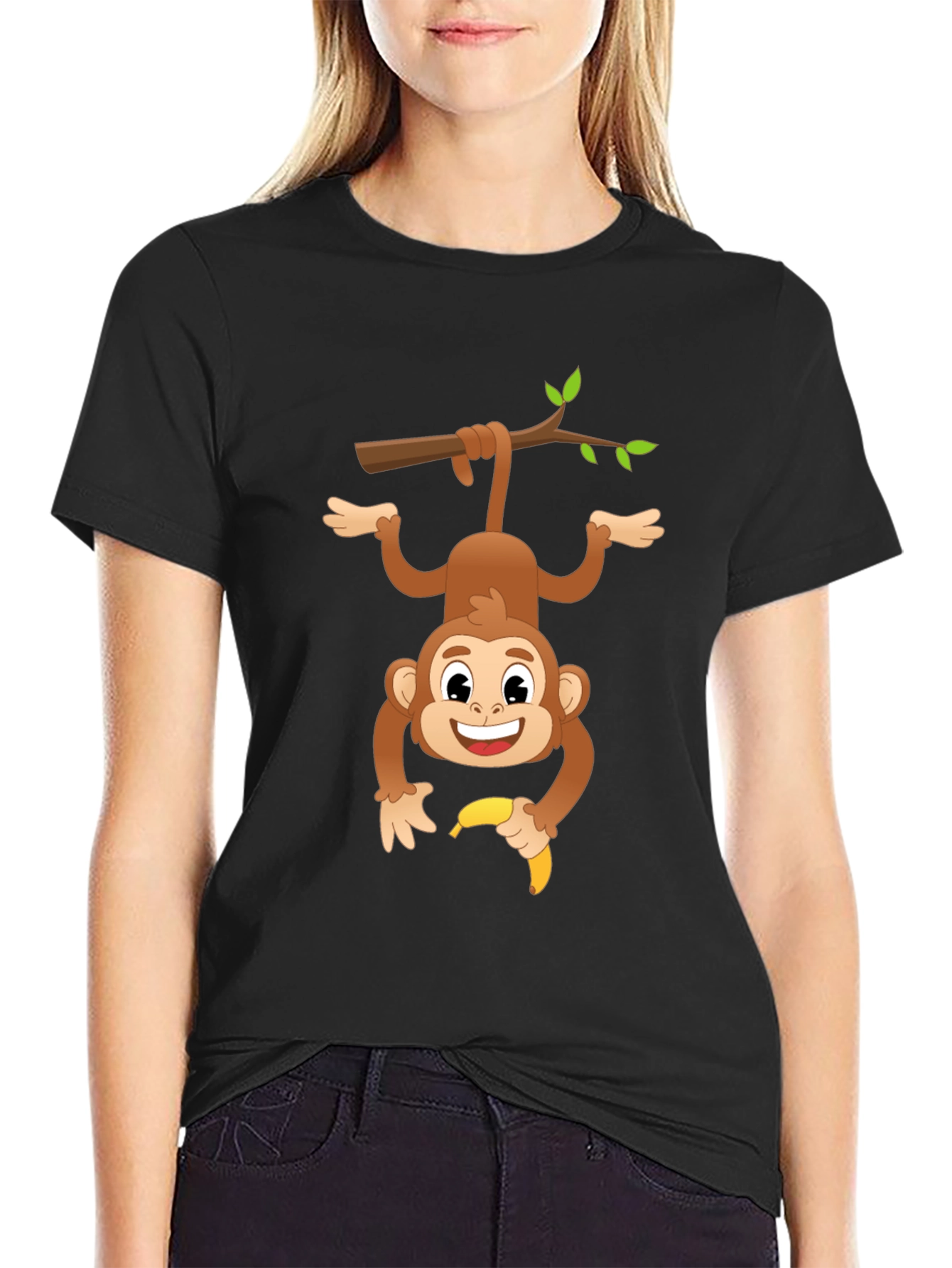 Monkeying Around Graphic Tee - Black