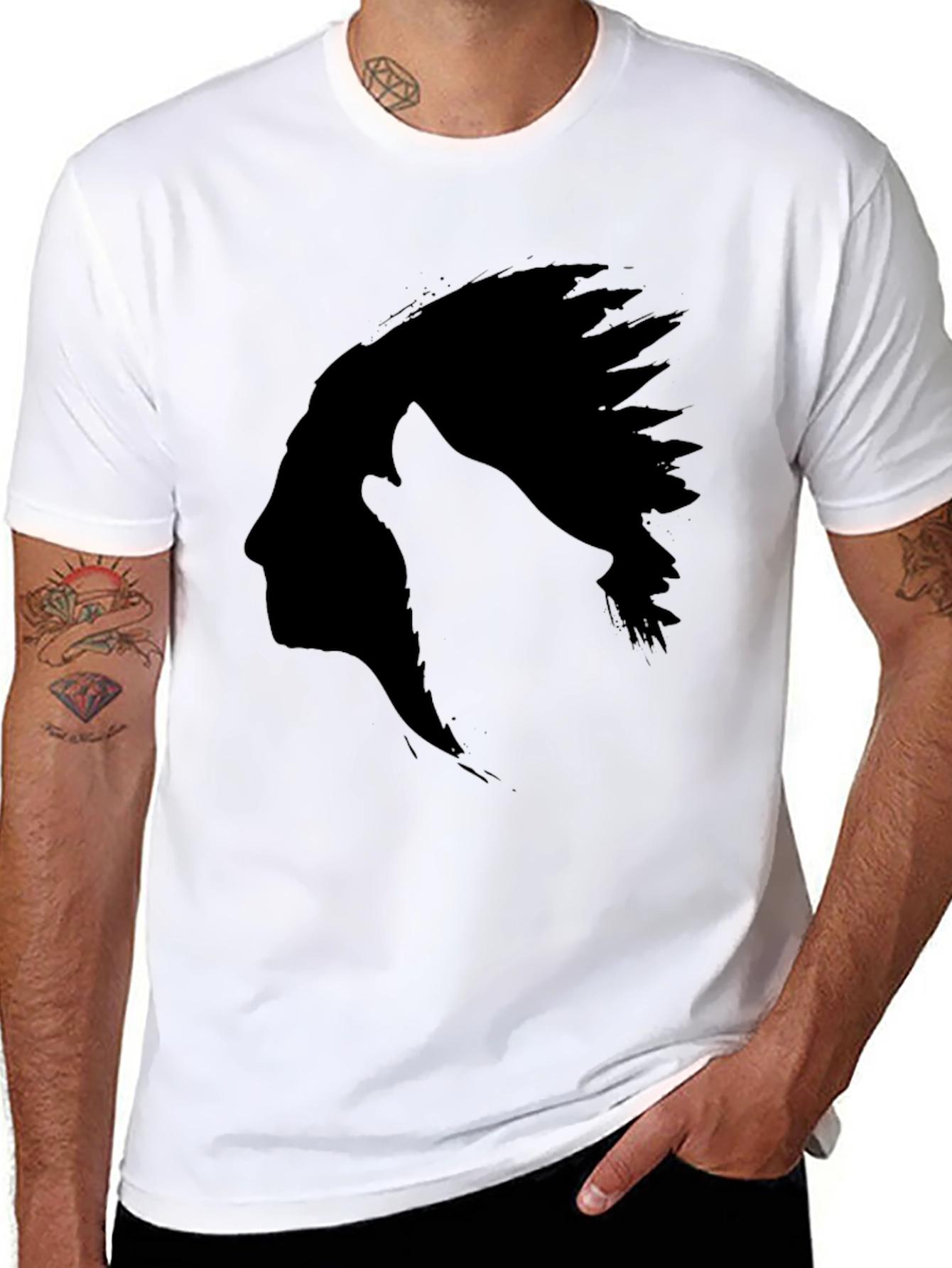 Black Native American Silhouette T-Shirt