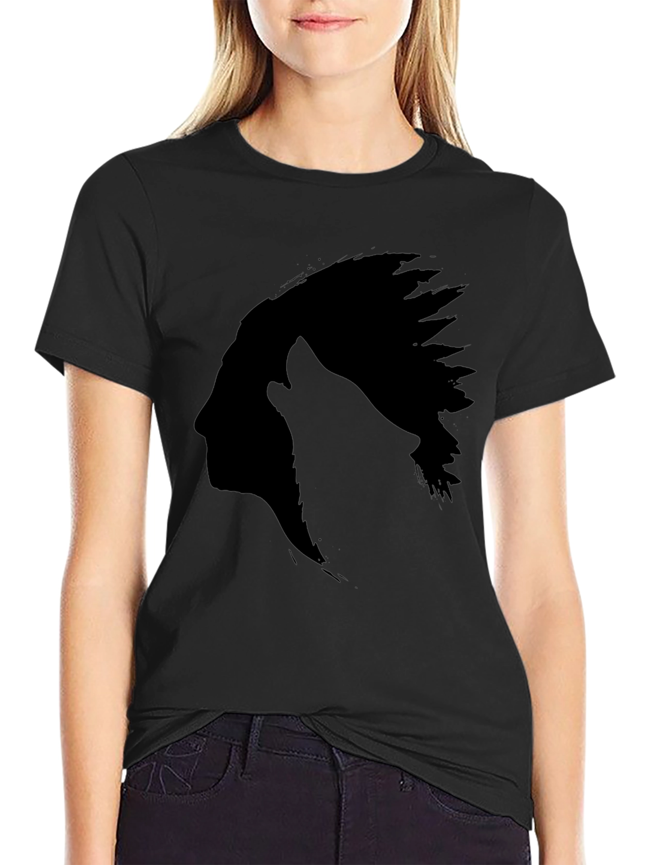 Black Native American Silhouette T-Shirt
